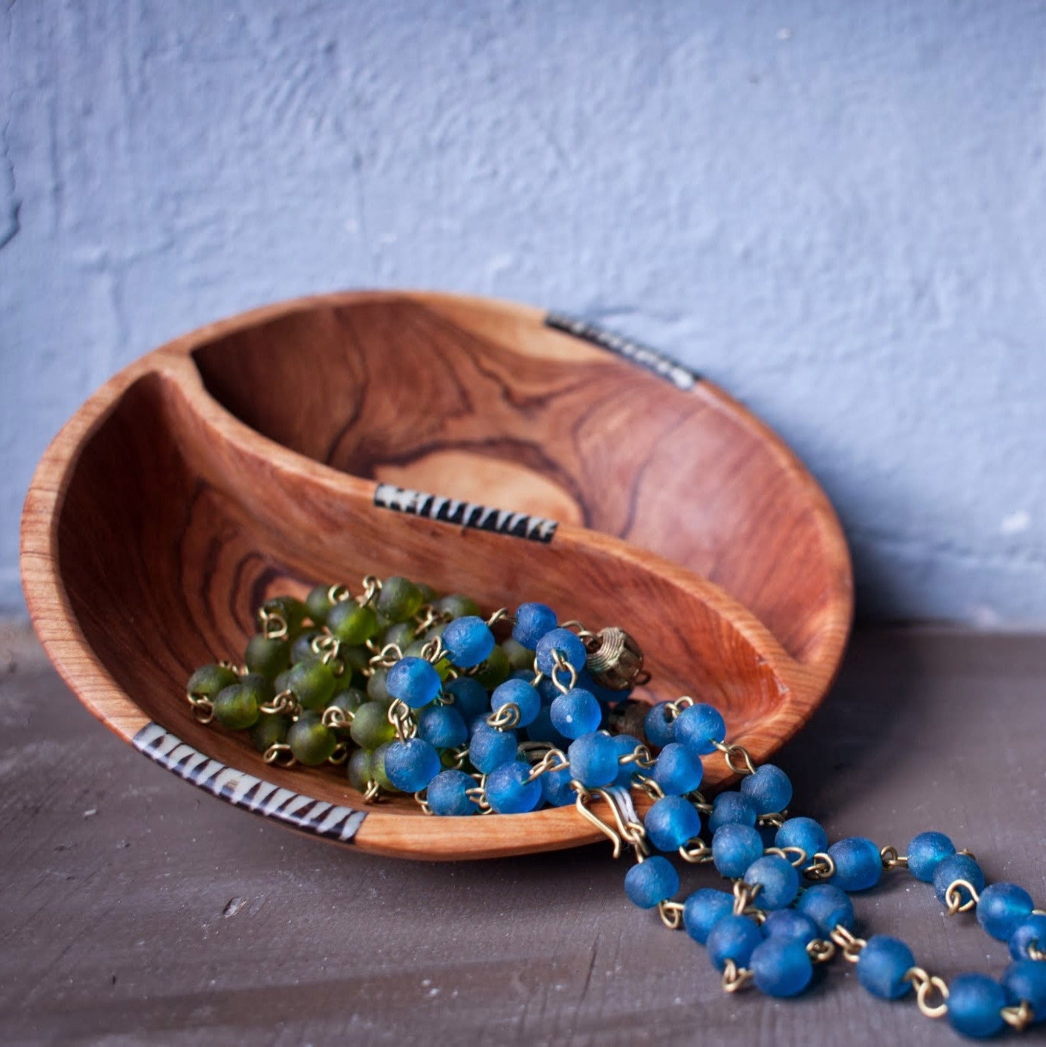 Divided Olivewood Bowl - Kenyan materials and design for a fair trade boutique