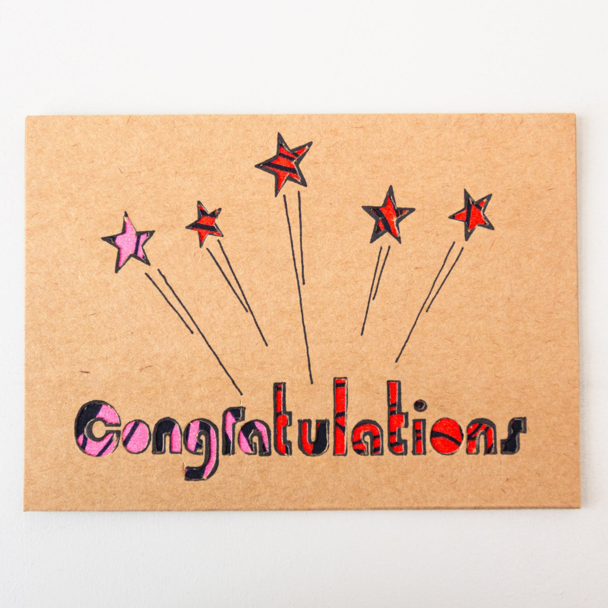 Congratulations Card - Kenyan materials and design for a fair trade social enterprise