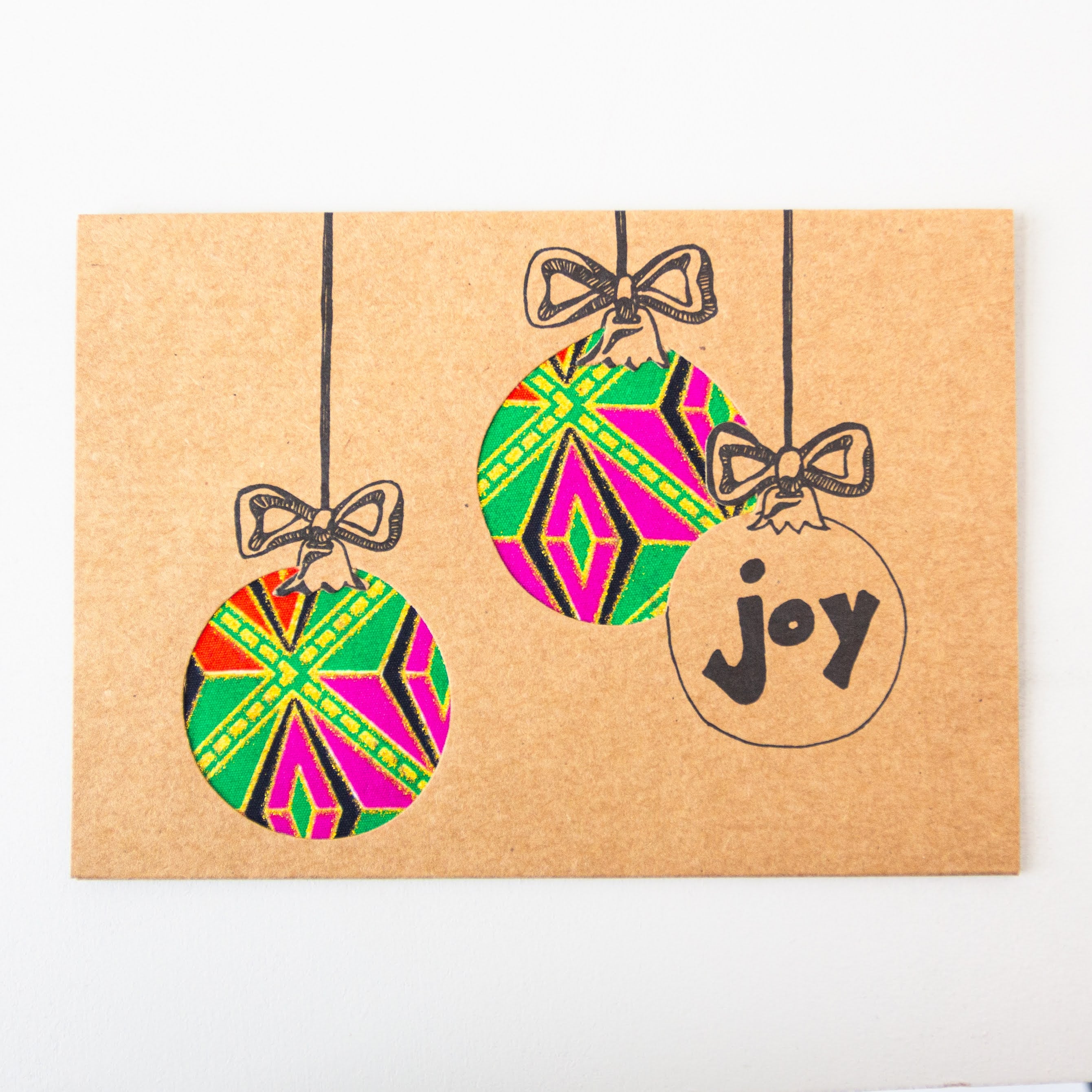 Christmas Joy & Peace Card - Kenyan materials and design for a fair trade social enterprise