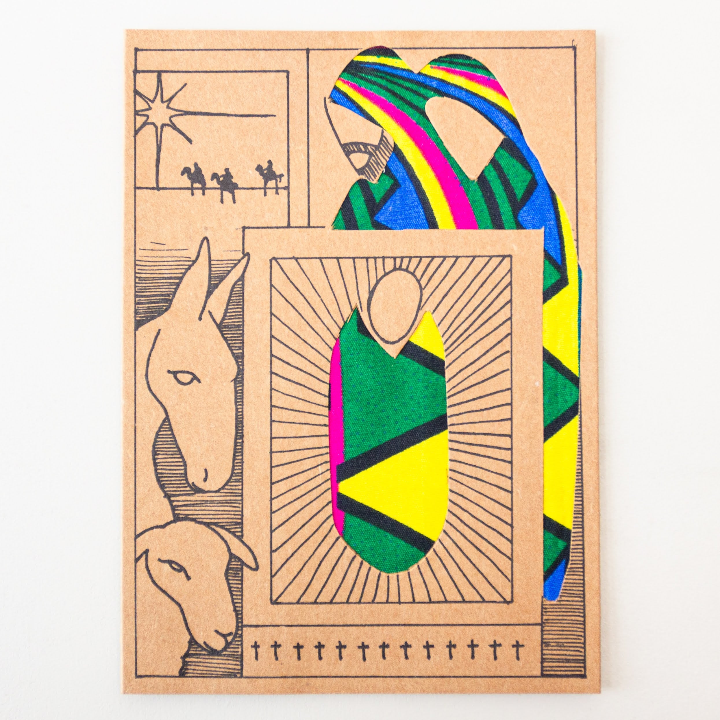 Christmas Nativity Card - Kenyan materials and design for a fair trade social enterprise