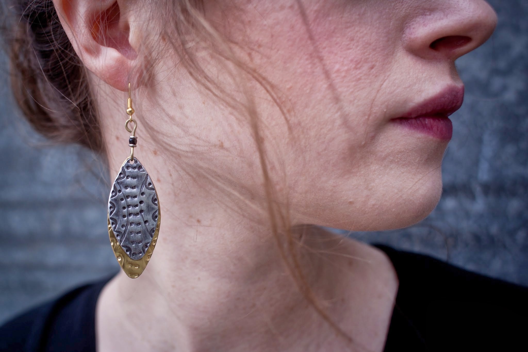 Etched Leaf Earrings- made for a fair trade social enterprise