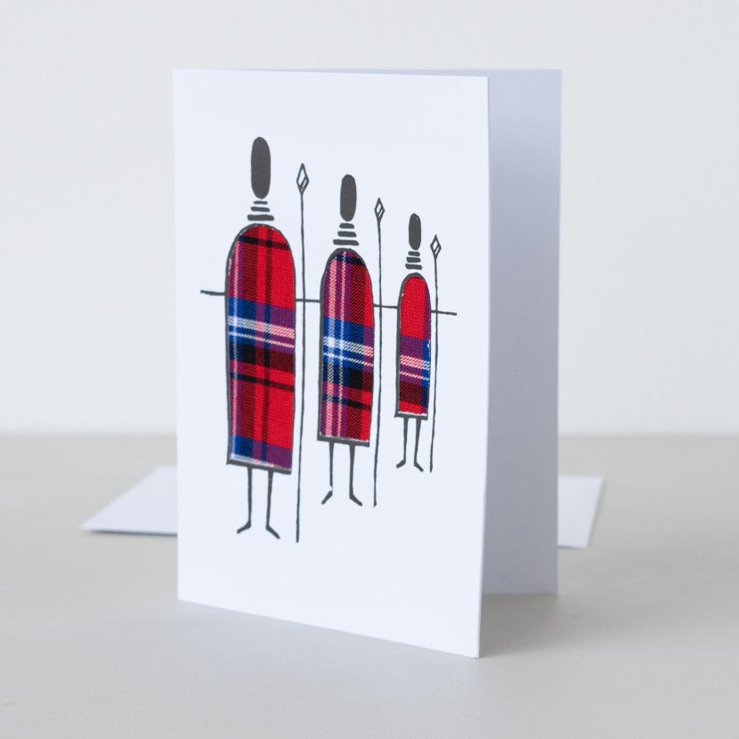 Maasai Men Card hand made by craftsmen in Kenya for a fair trade social enterprise