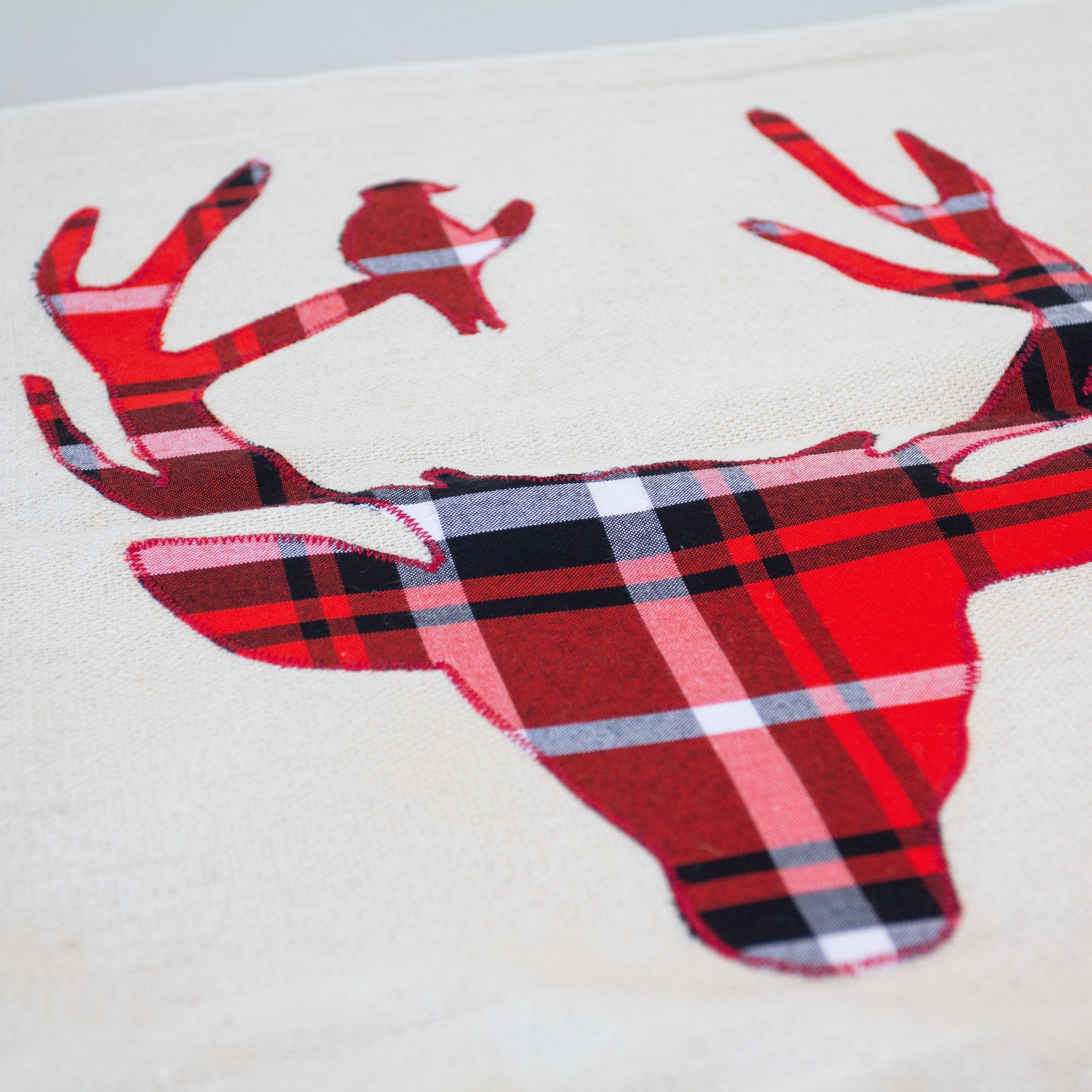 Reindeer Pillow Case - handmade using Kenyan materials by the women of Amani for a Fair Trade social enterprise