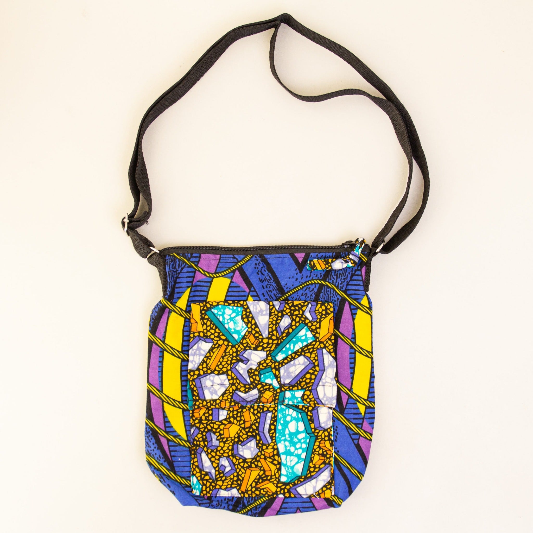 Amani ya Juu Uganda Kitenge Mini Messenger Bag with Pocket