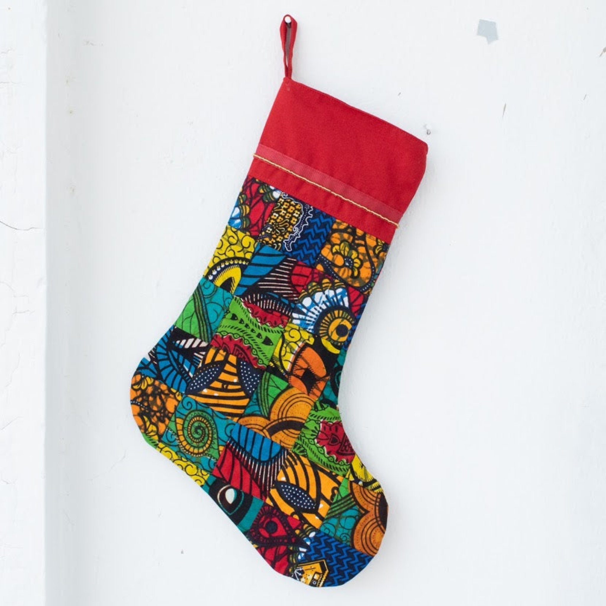 Uganda Patchwork Stocking- made for a fair trade social enterprise