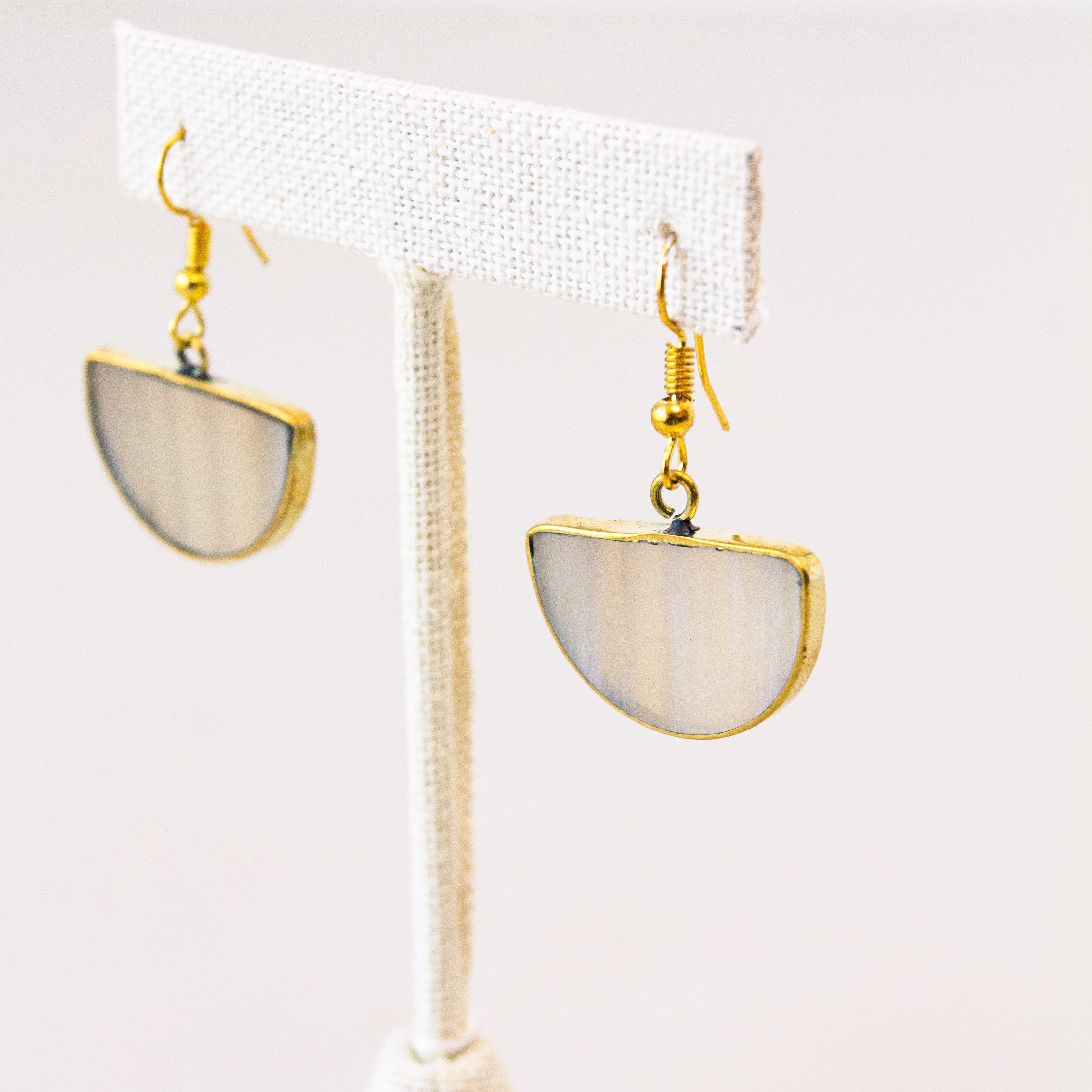 Horn Half Moon Earrings - handmade by local Kenyan market artisans for a Fair Trade boutique