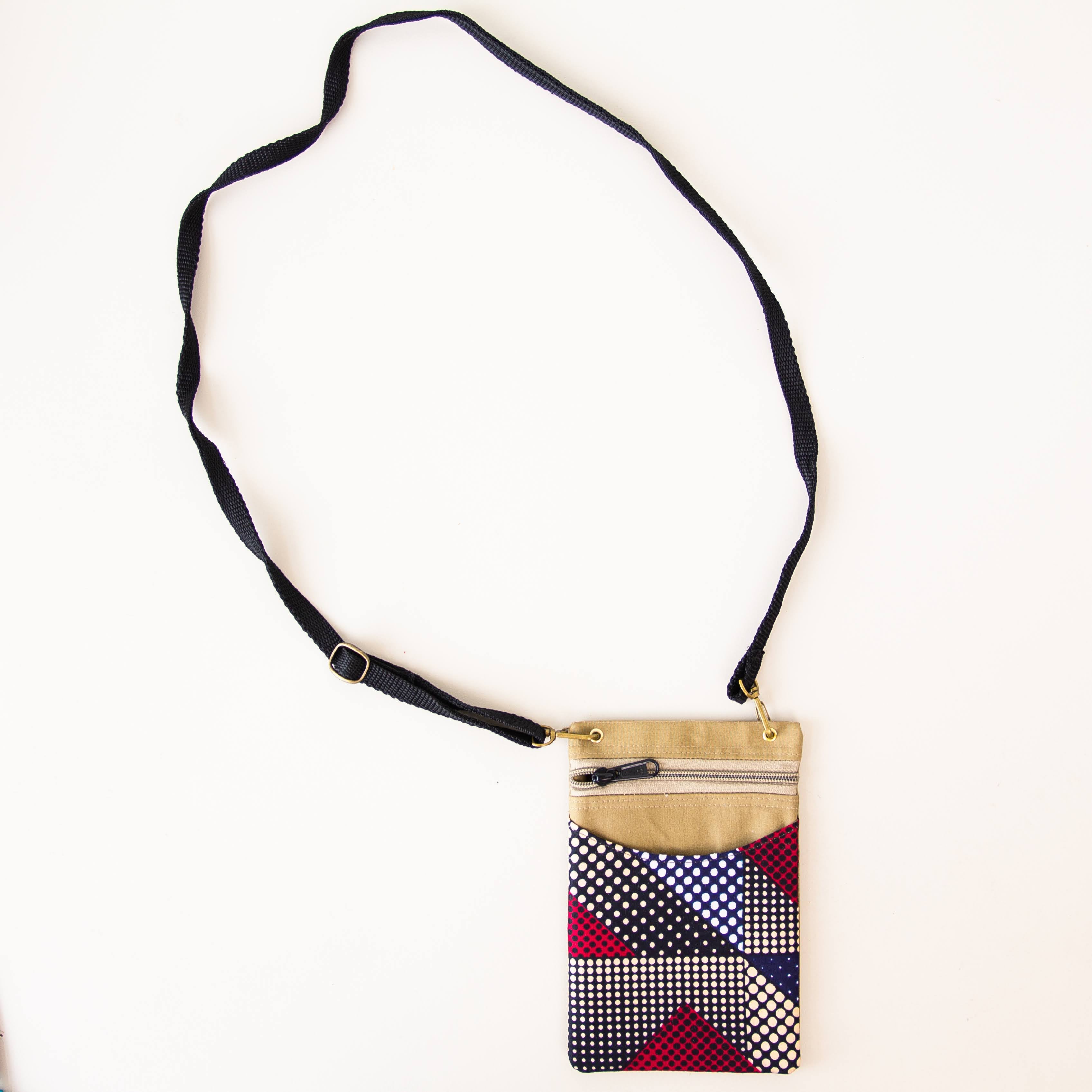 Travel Pocket Purse - handmade by the women of Amani Kenya using local fabrics for a Fair Trade social enterprise