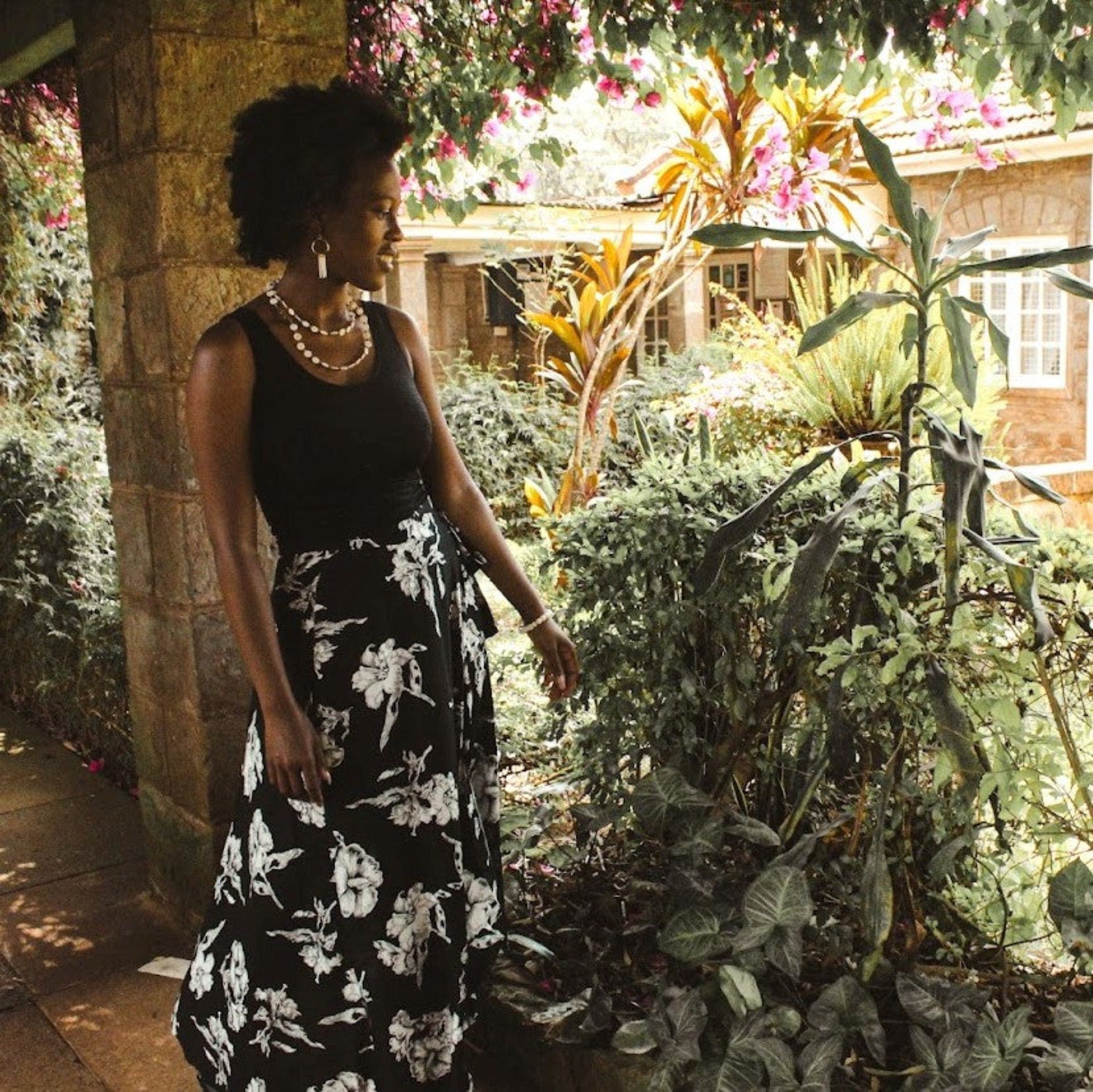 Unique handmade skirt fashioned by refugee women in East Africa for a fair trade social enterprise