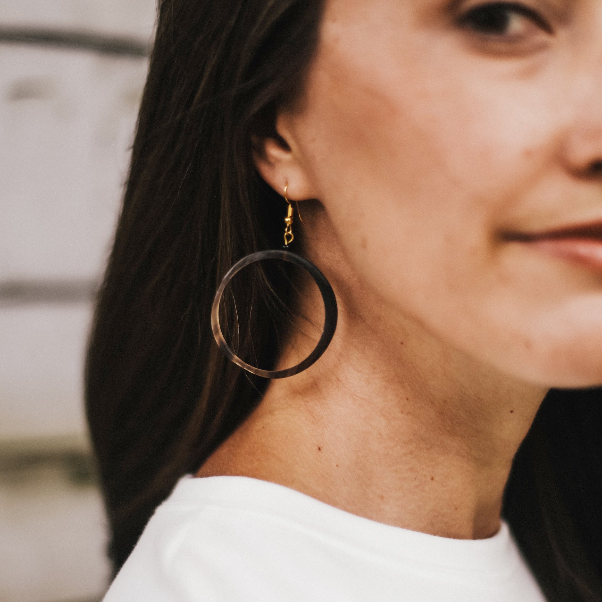 Horn Hoop Earrings - Kenyan materials and design for a Fair Trade social enterprise