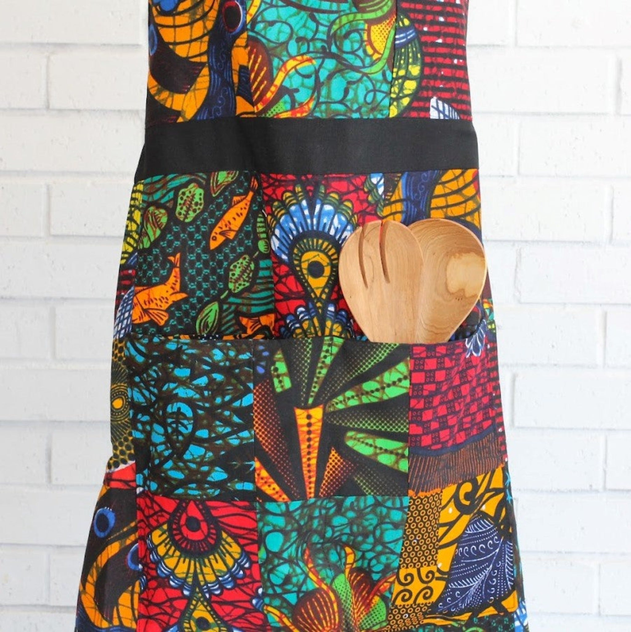 Original Patch Apron - Ugandan materials and design for a fair trade boutique