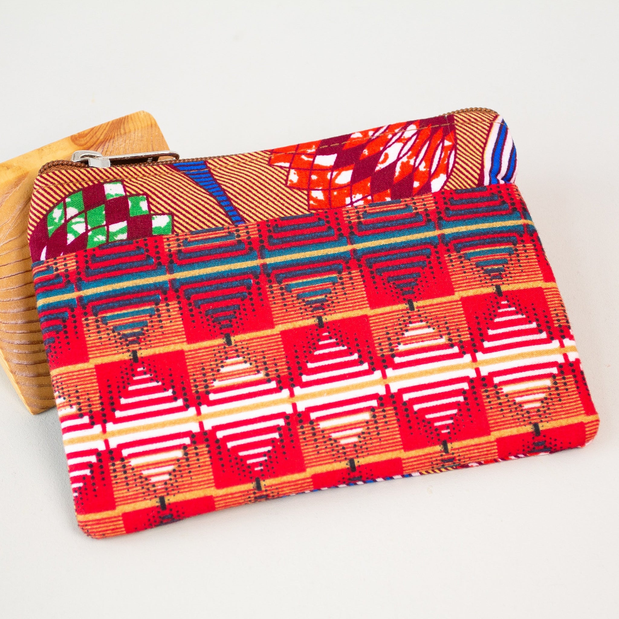 African kitenge coin purse hand made by refugee women in Kenya