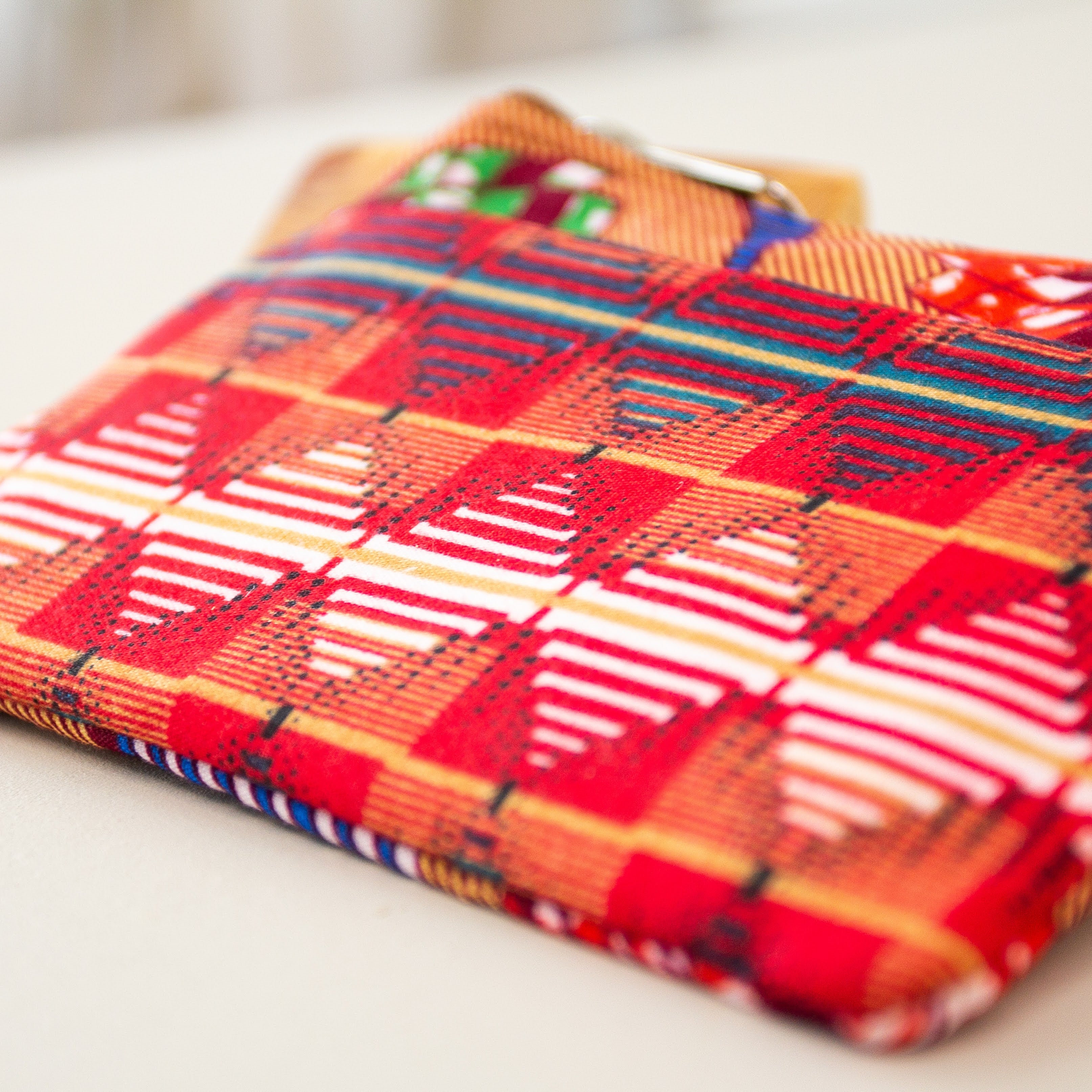 African kitenge coin purse hand made by refugee women in Kenya