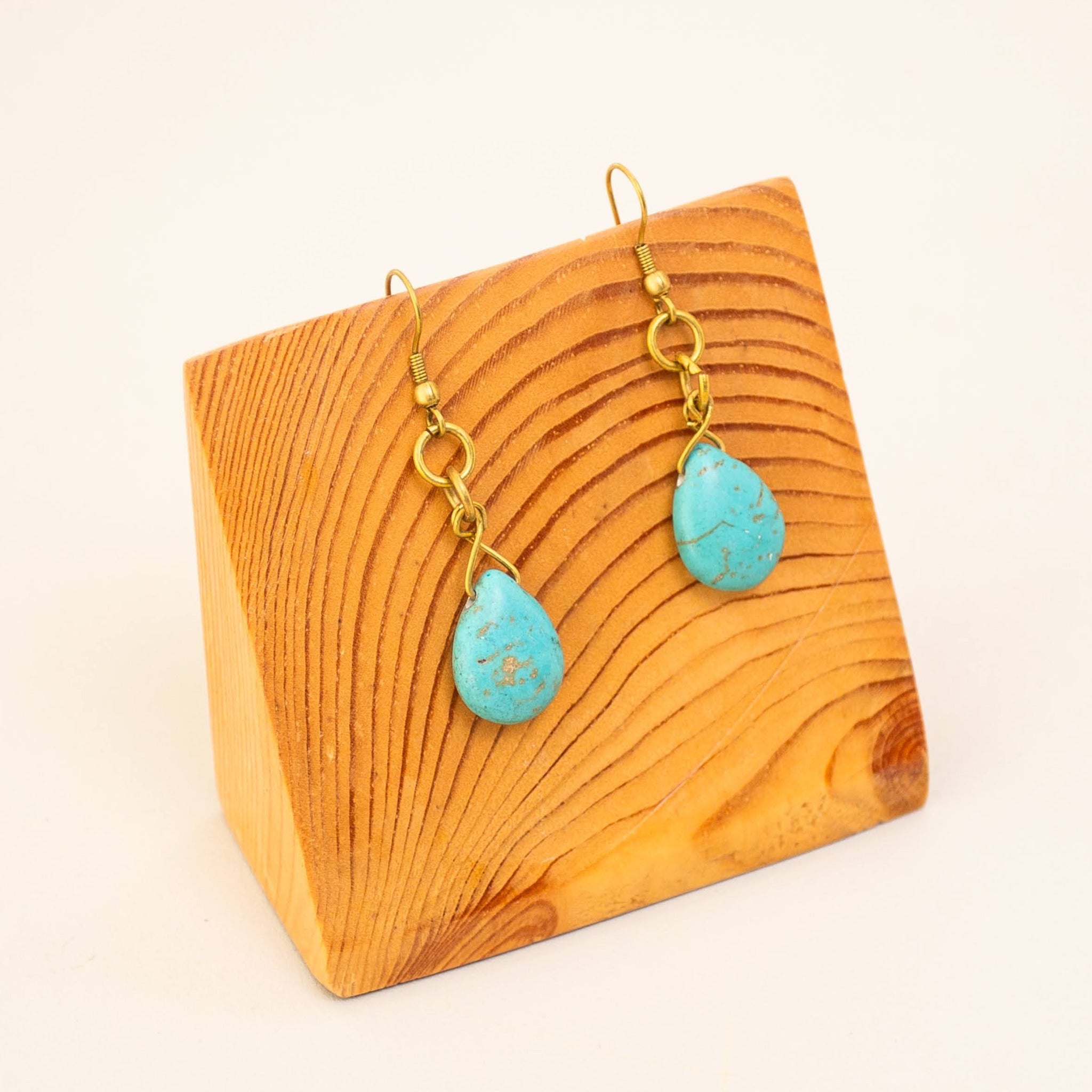 Mombasa Turquoise Earrings - Kenyan materials and design for a fair trade boutique