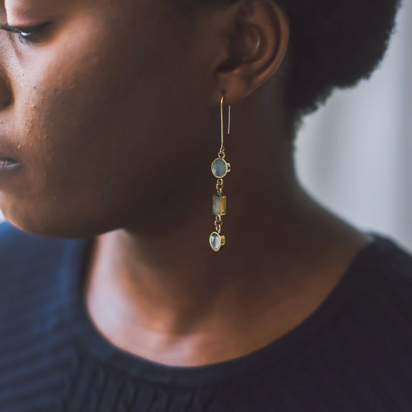 Shape stack earrings - handcrafted by Kenyan market artisans using local materials for a Fair Trade boutique