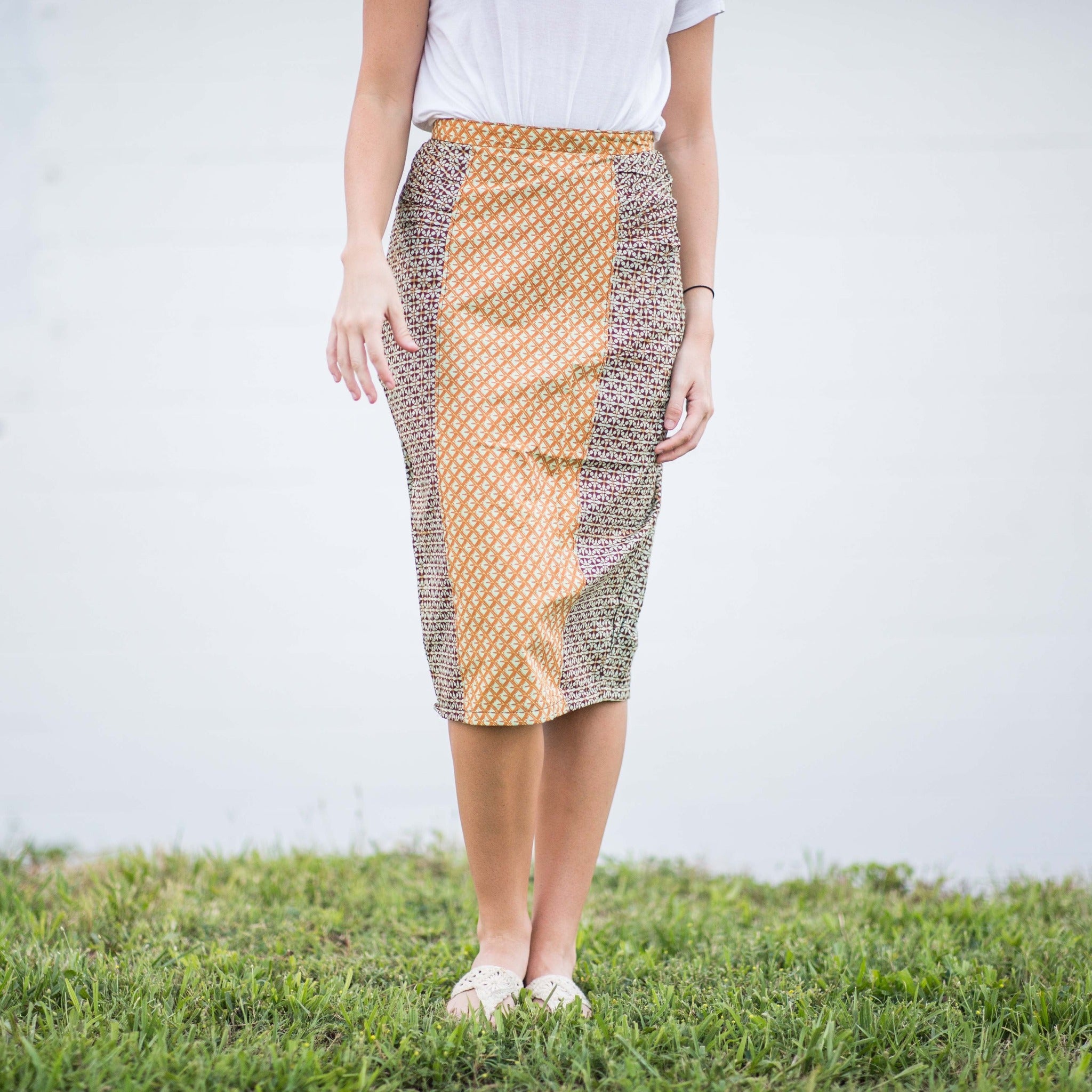 Lapa Pencil Skirt - Kenyan materials and design for a fair trade social enterprise