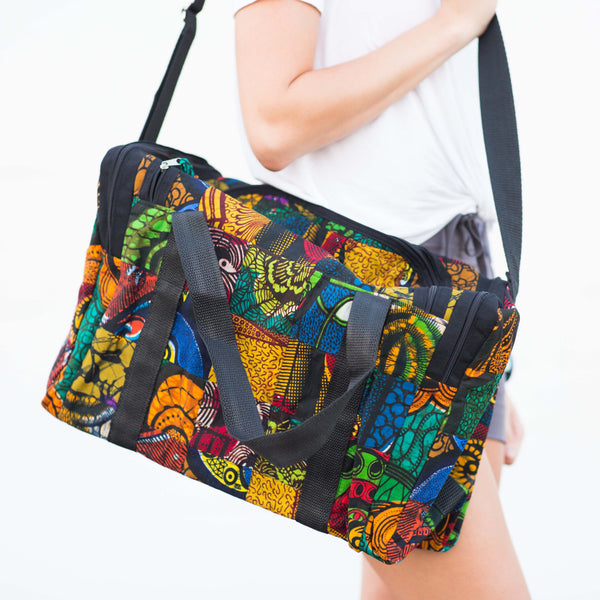 Overnight Patch Tote - Ugandan materials and design for a fair trade boutique