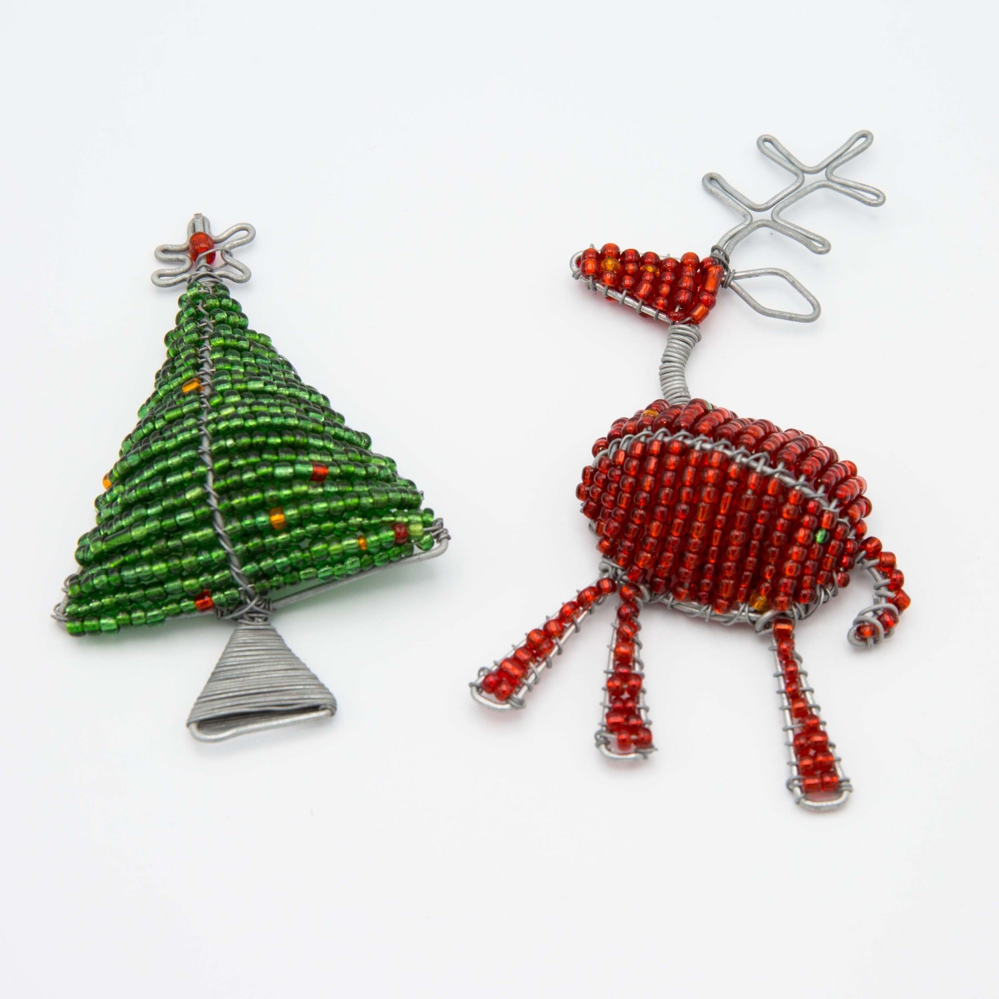 Beaded Christmas Magnet - Kenyan materials and design for a fair trade social enterprise