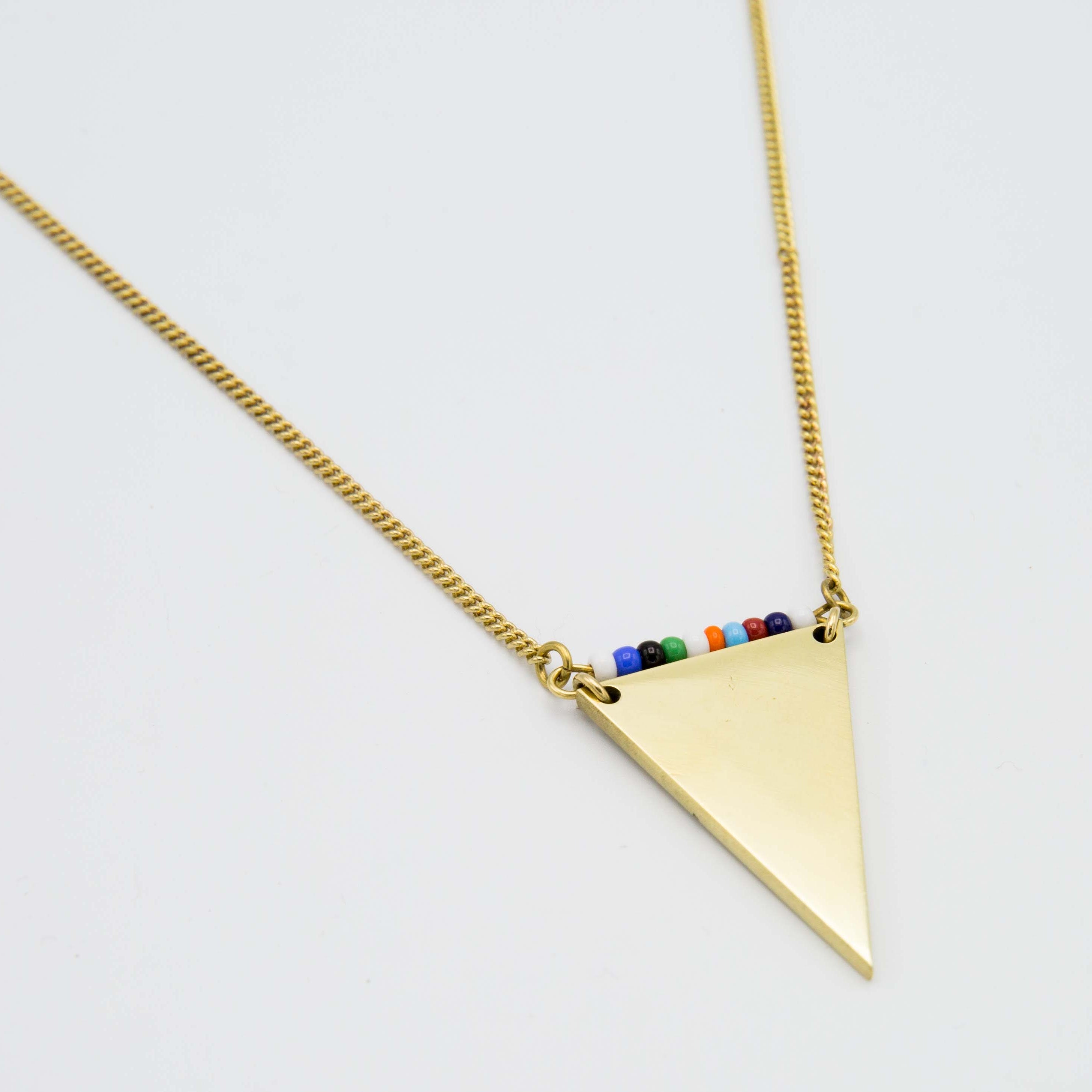 Triangle Pendant Necklace - Kenyan materials and design for a fair trade boutique