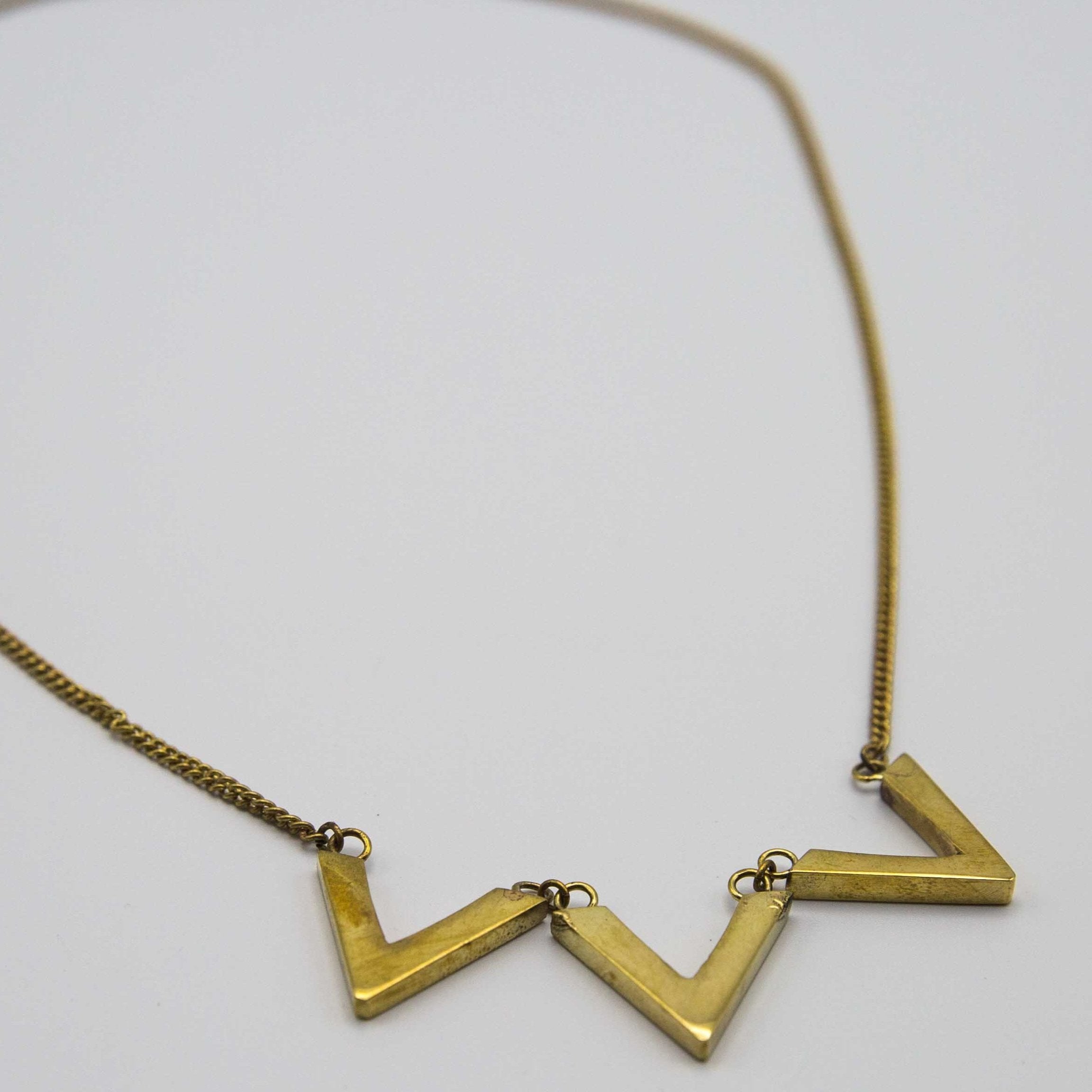 Tri Chevron Necklace - Kenyan materials and design for a fair trade social enterprise