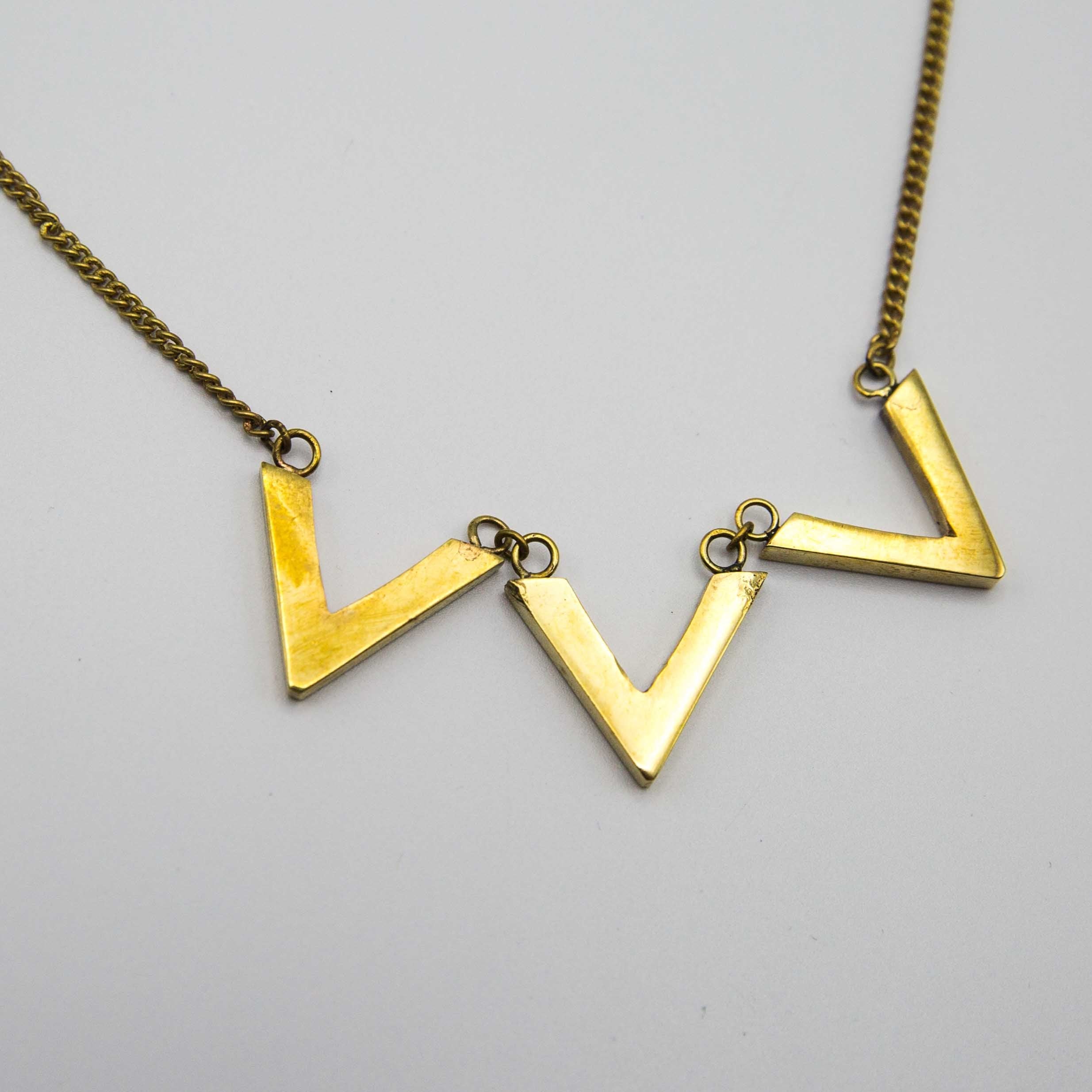 Tri Chevron Necklace - Kenyan materials and design for a fair trade social enterprise