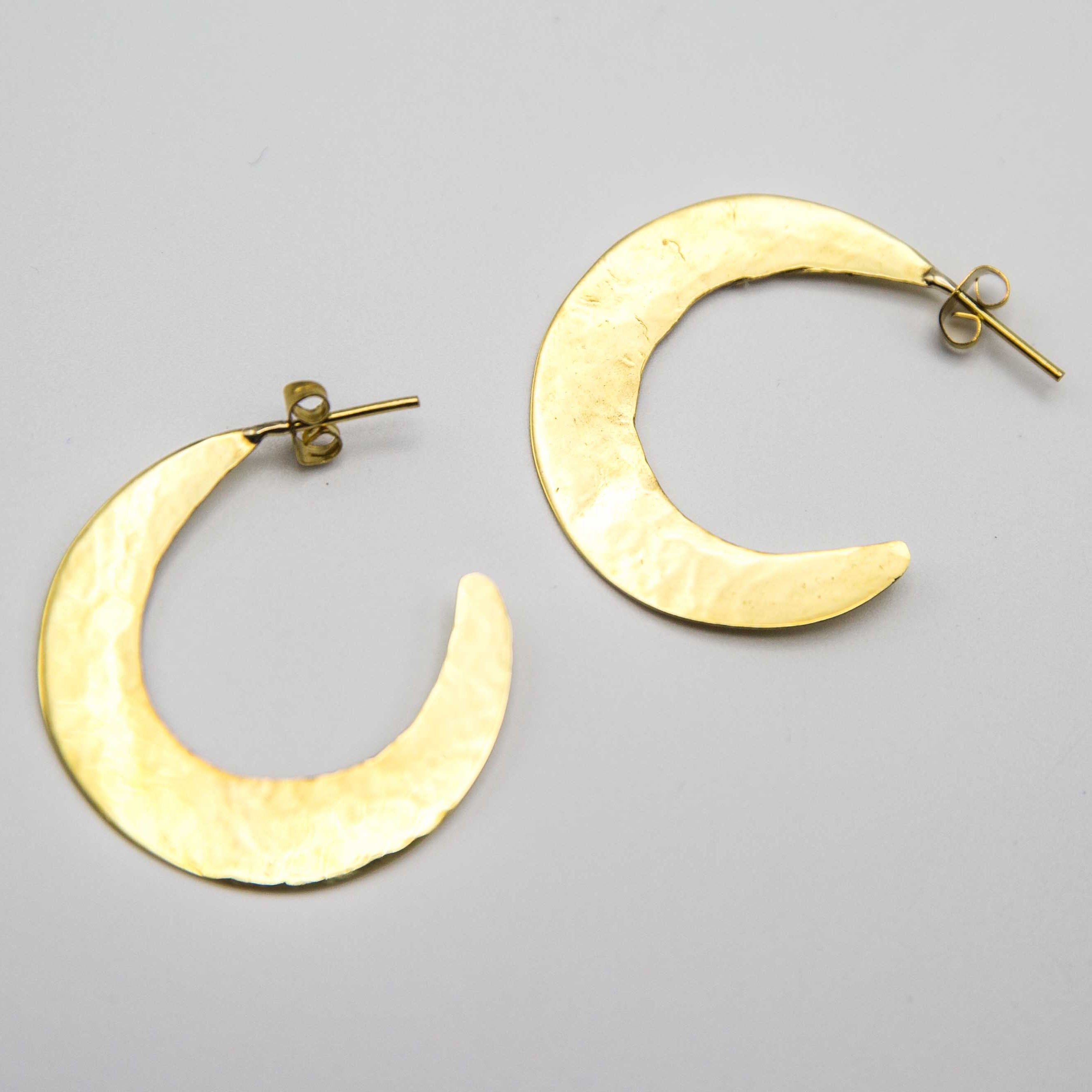 Hammered Brass Disk Earrings - Kenyan materials and design for a fair trade boutique