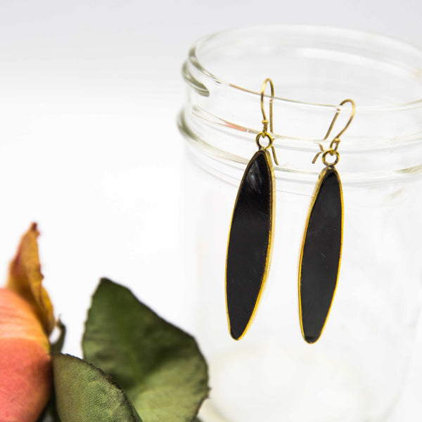 Wood Oval Earrings - Kenyan materials and design for a fair trade boutique