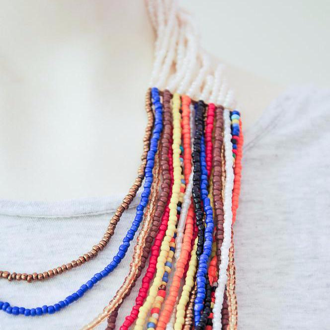 Maasai Multicolor Necklace - Kenyan materials and design for a fair trade boutique