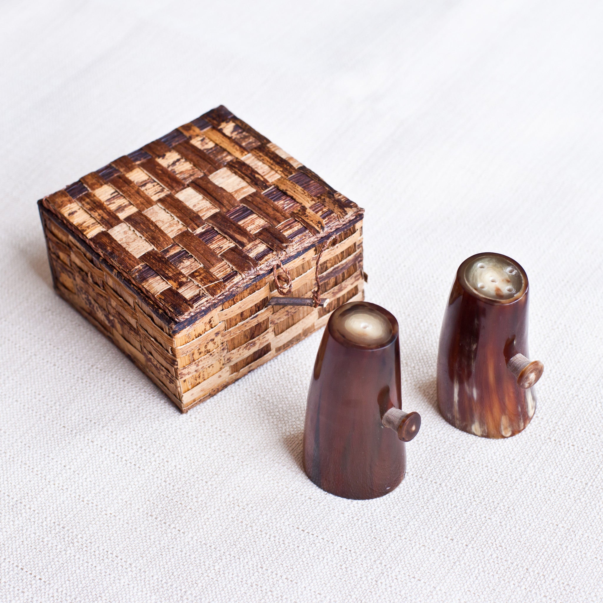 Horn Salt & Pepper Shakers - Kenyan materials and design for a fair trade boutique