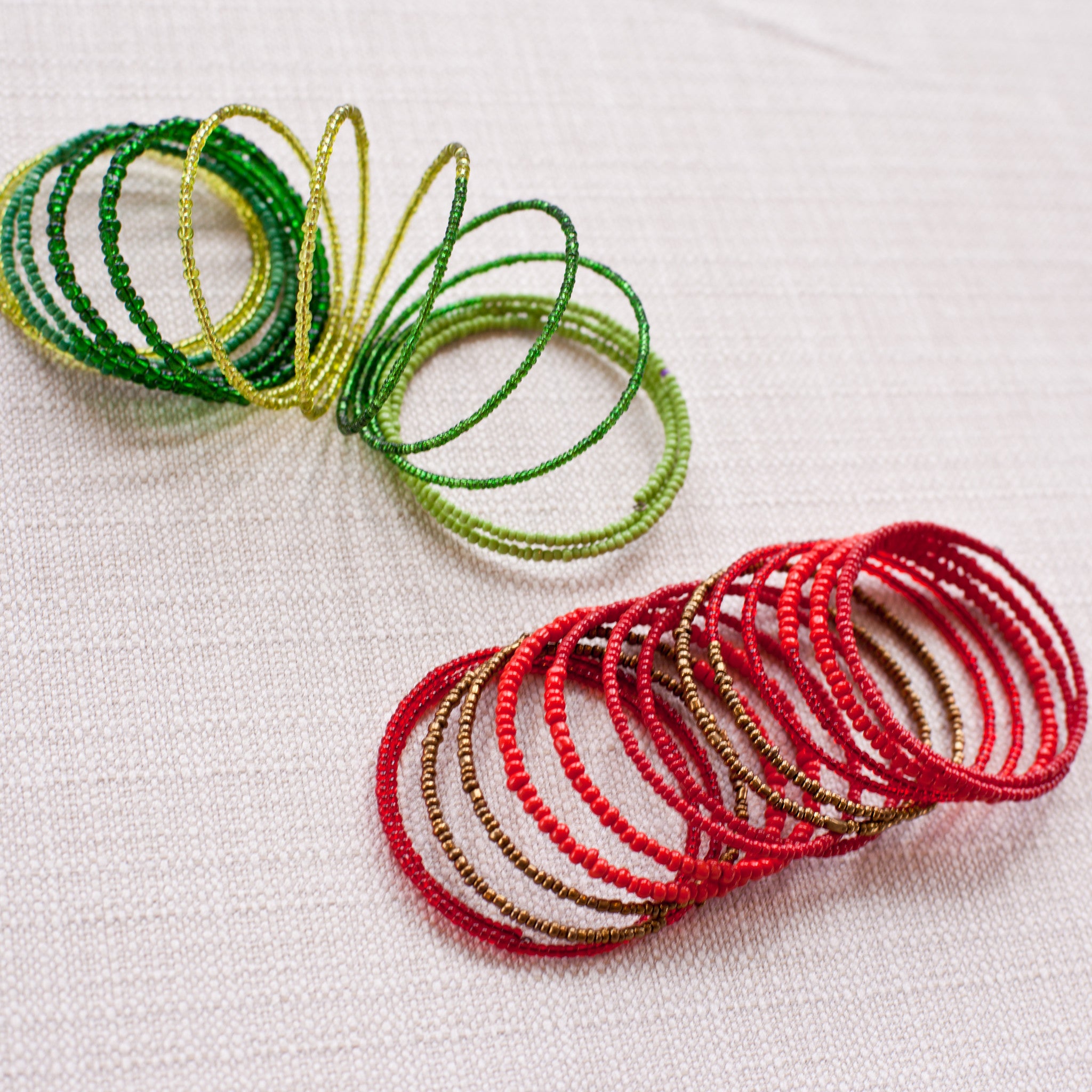 Beaded Coil Bracelet - Kenyan materials and design for a fair trade social enterprise