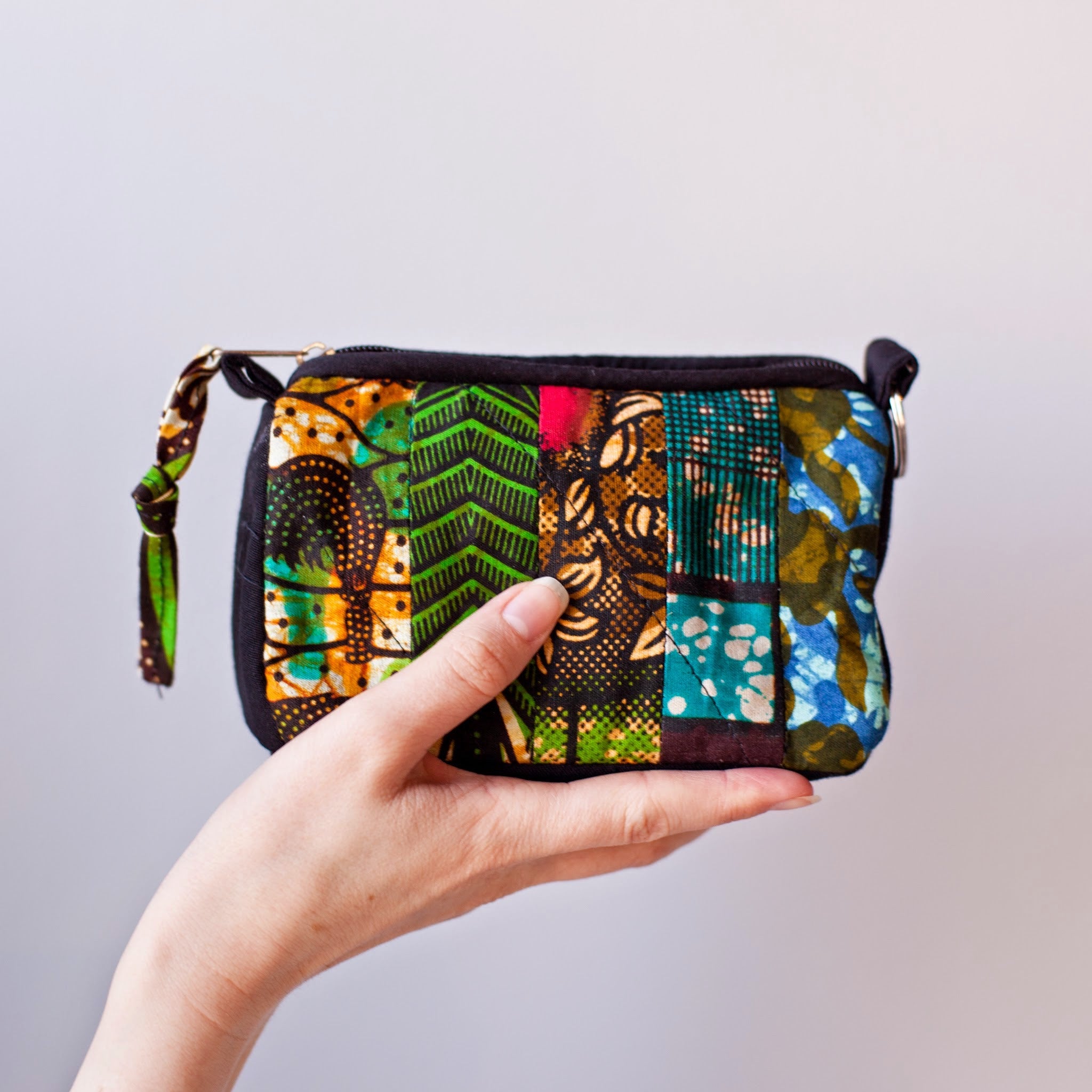 Patch Cosmetic Case - Kenyan materials and design for a fair trade boutique