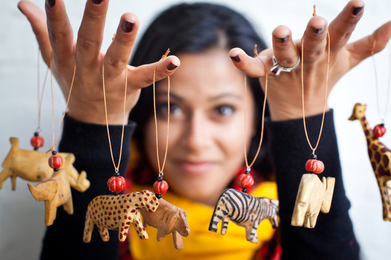 African Animals Ornament Set - Kenyan materials and design for a fair trade social enterprise