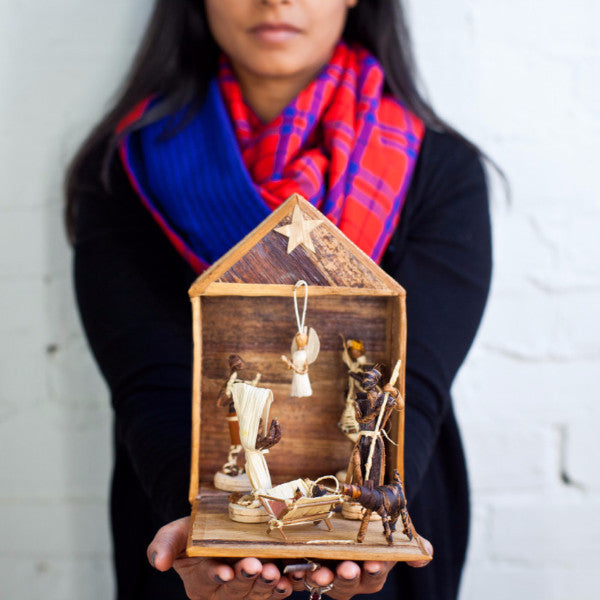 Banana Leaf Nativity Set - Kenyan materials and design for a fair trade social enterprise