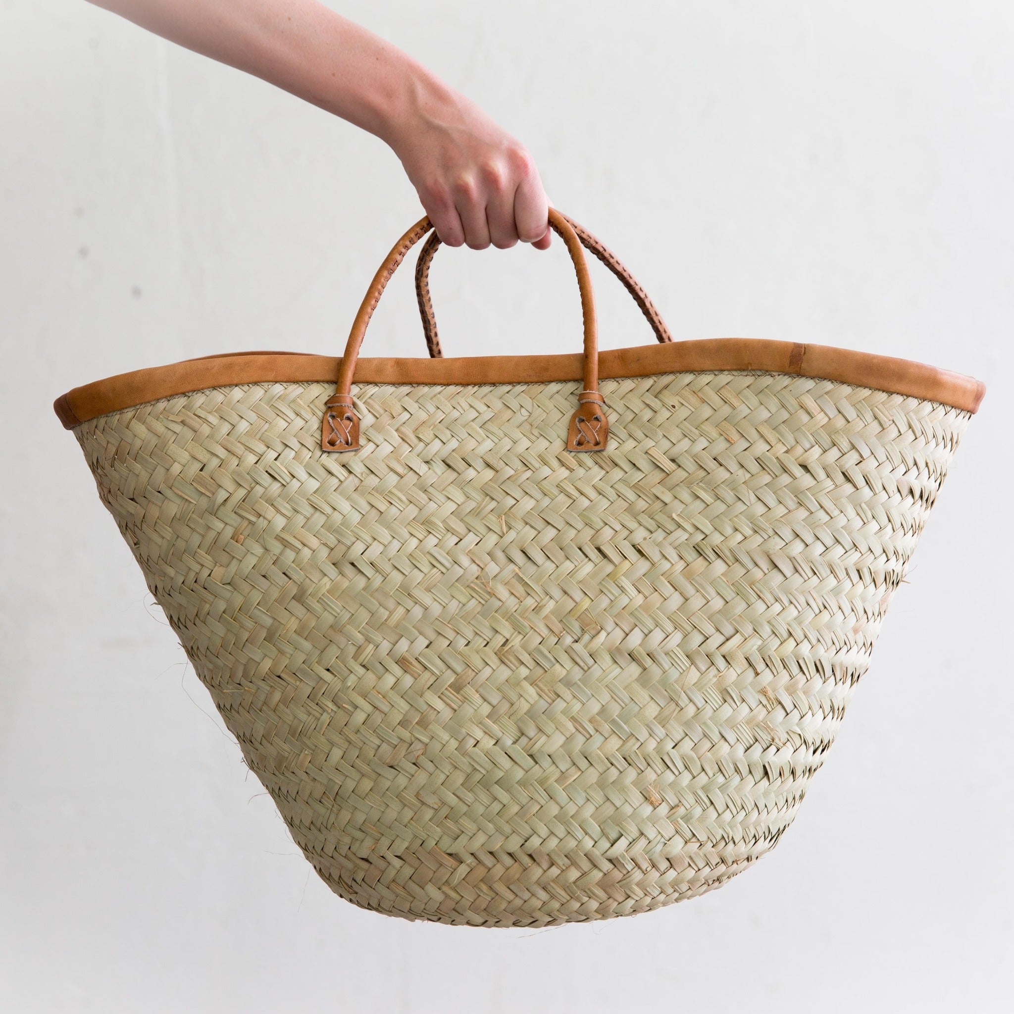 Leather Rim Basket - Kenyan materials and design for a fair trade boutique