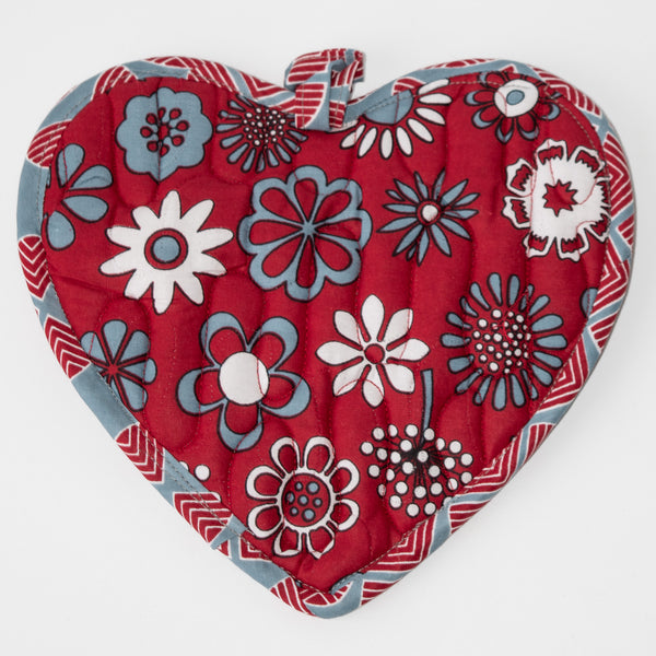 Heart Pocket Hot Pad - handmade with local Kenyan material by the women of Amani for a Fair Trade boutique