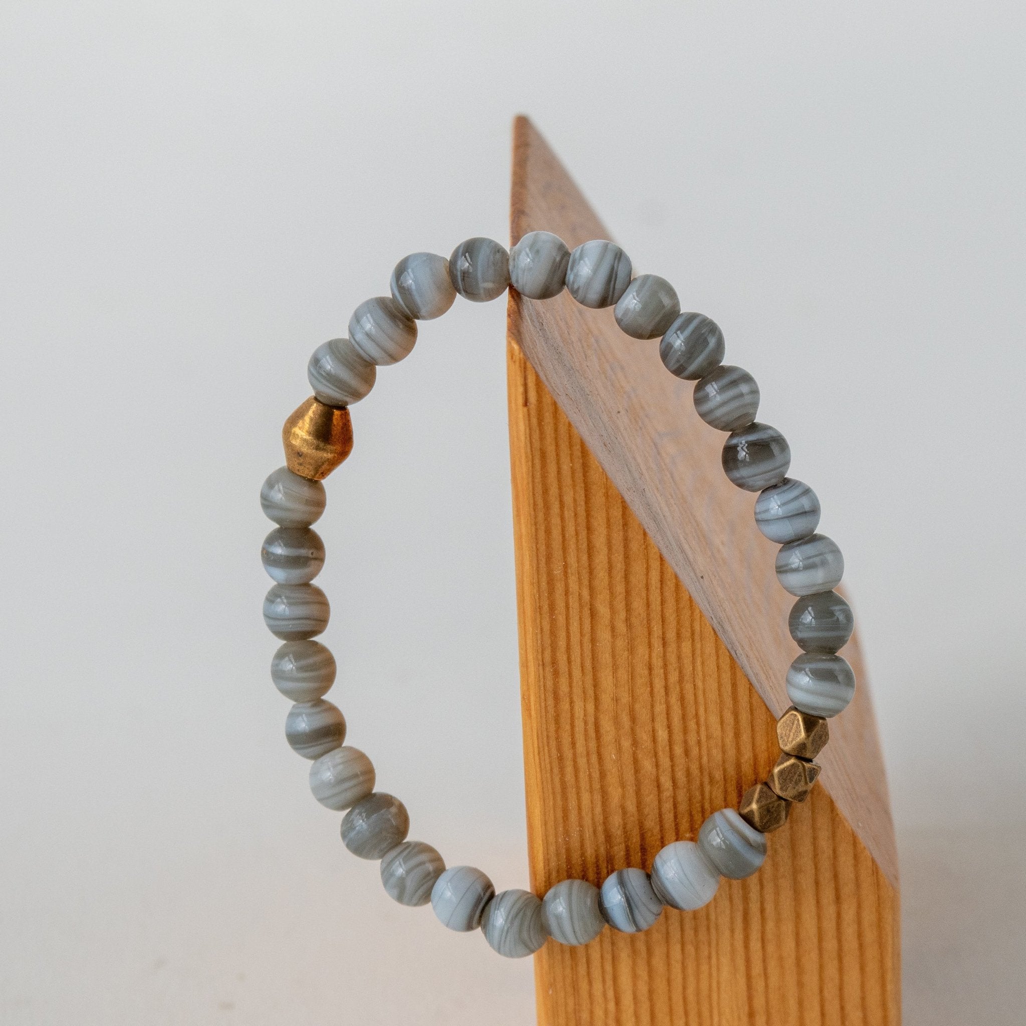 Striped Stone Bracelet-Kenyan materials and design for a fair trade boutique