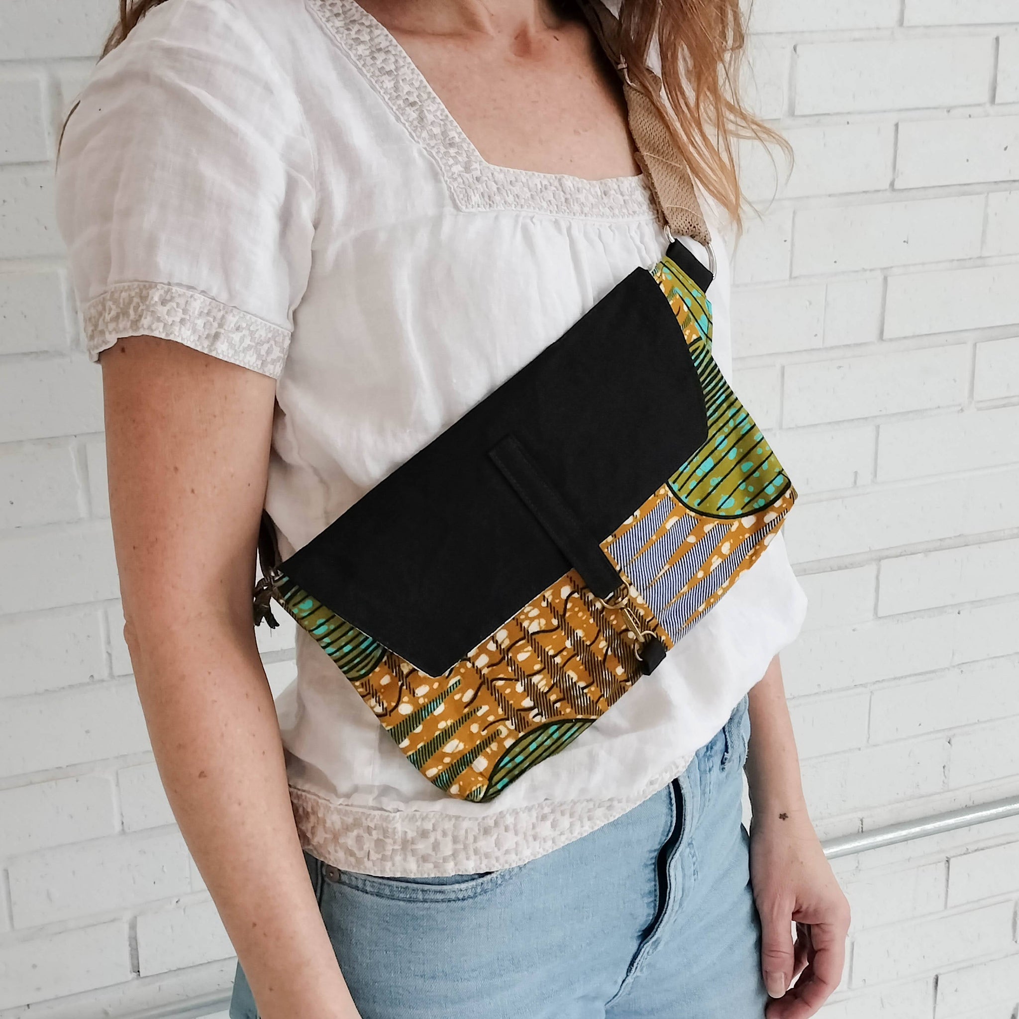 Kitenge Crossbody-Handmade by the women of Amani Uganda for a fair trade boutique