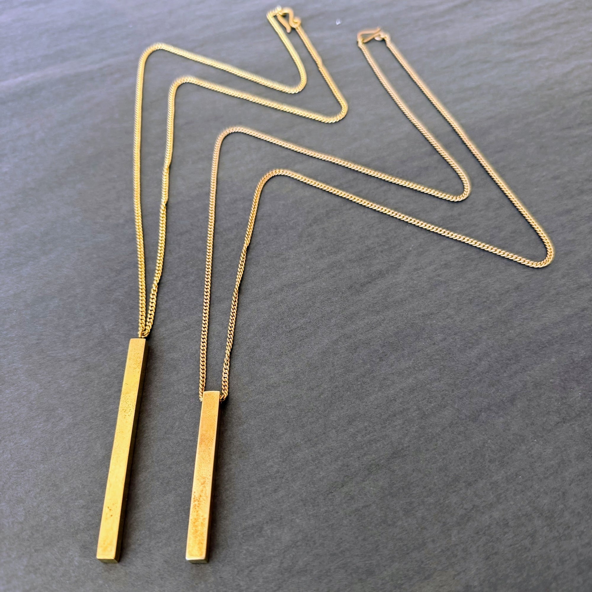Brass Plank Pendant Necklace - Amani ya Juu