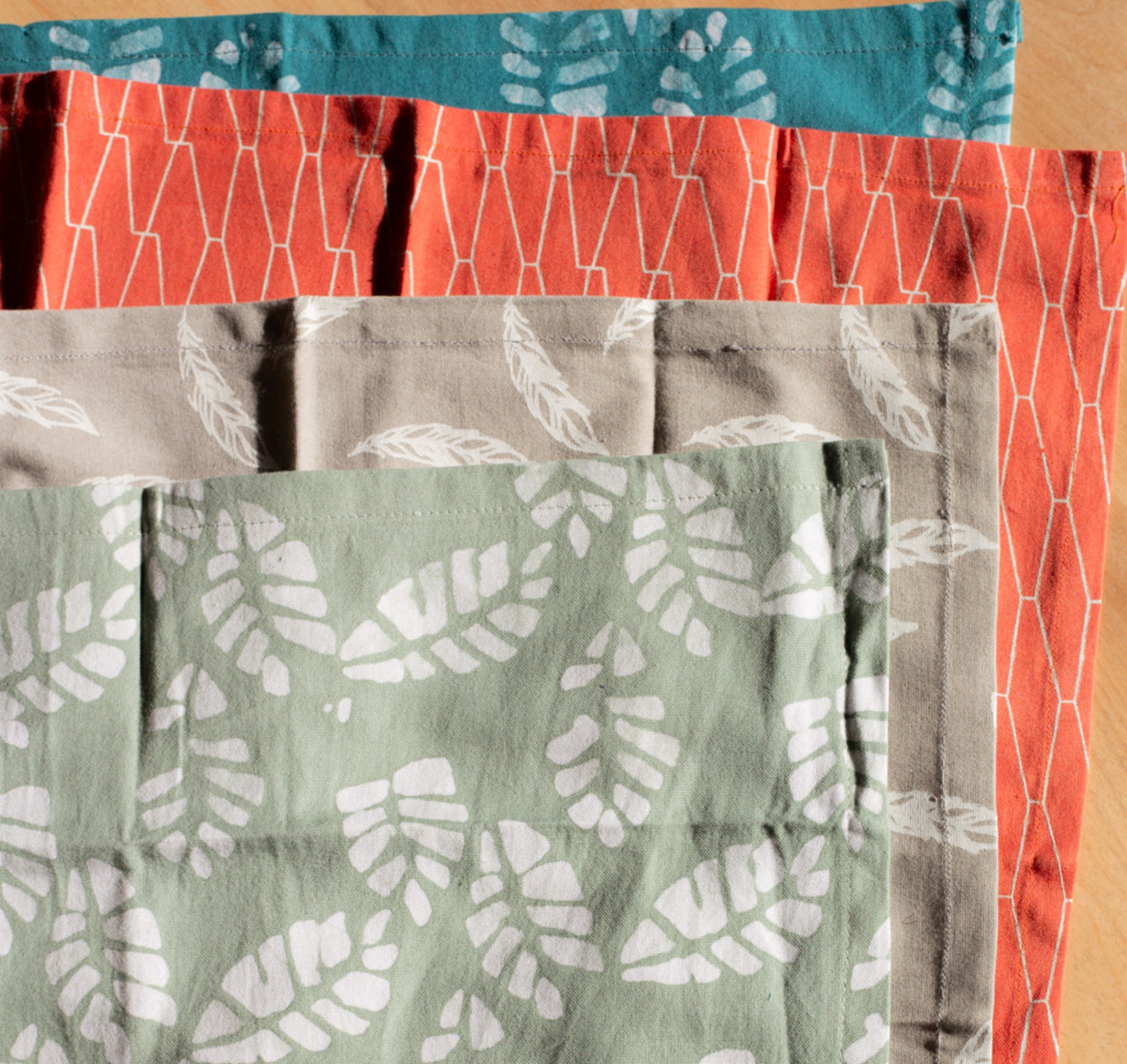 Sampler Napkin Set of 4 - Kenyan materials and design for a fair trade social enterprise