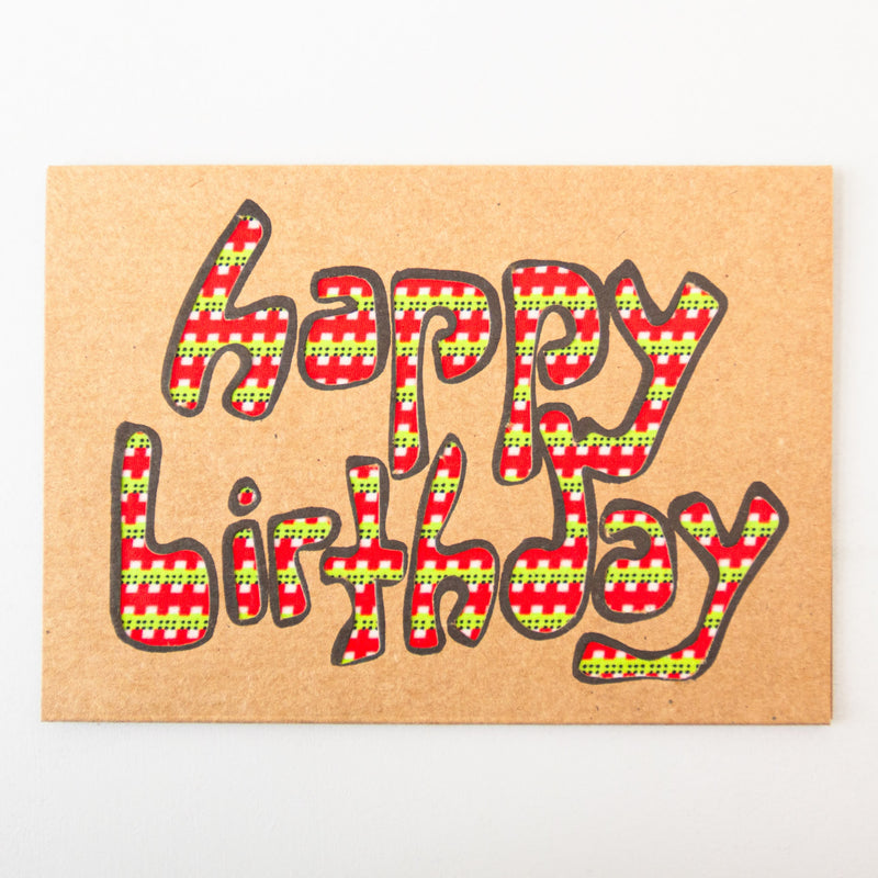 Happy Birthday Card - Kenyan materials and design for a fair trade boutique