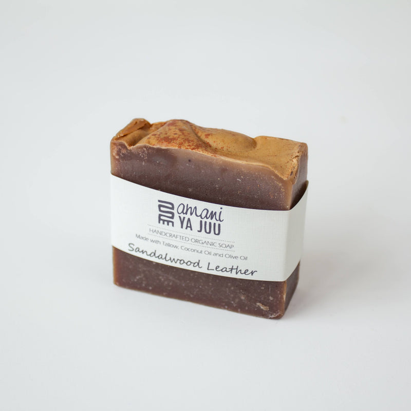 Sandalwood-scented organic soap by Amani ya Juu