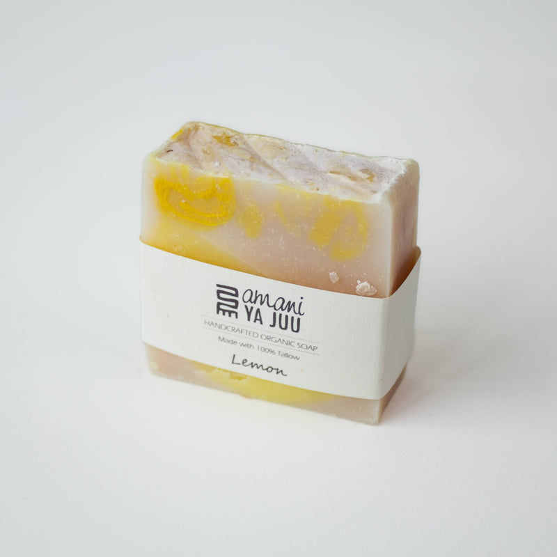 lemon-scented organic soap by Amani ya Juu