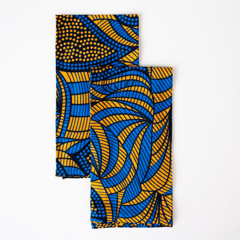 Fair trade kitenge Napkin Set handmade by the women of Amani Uganda in East Africa