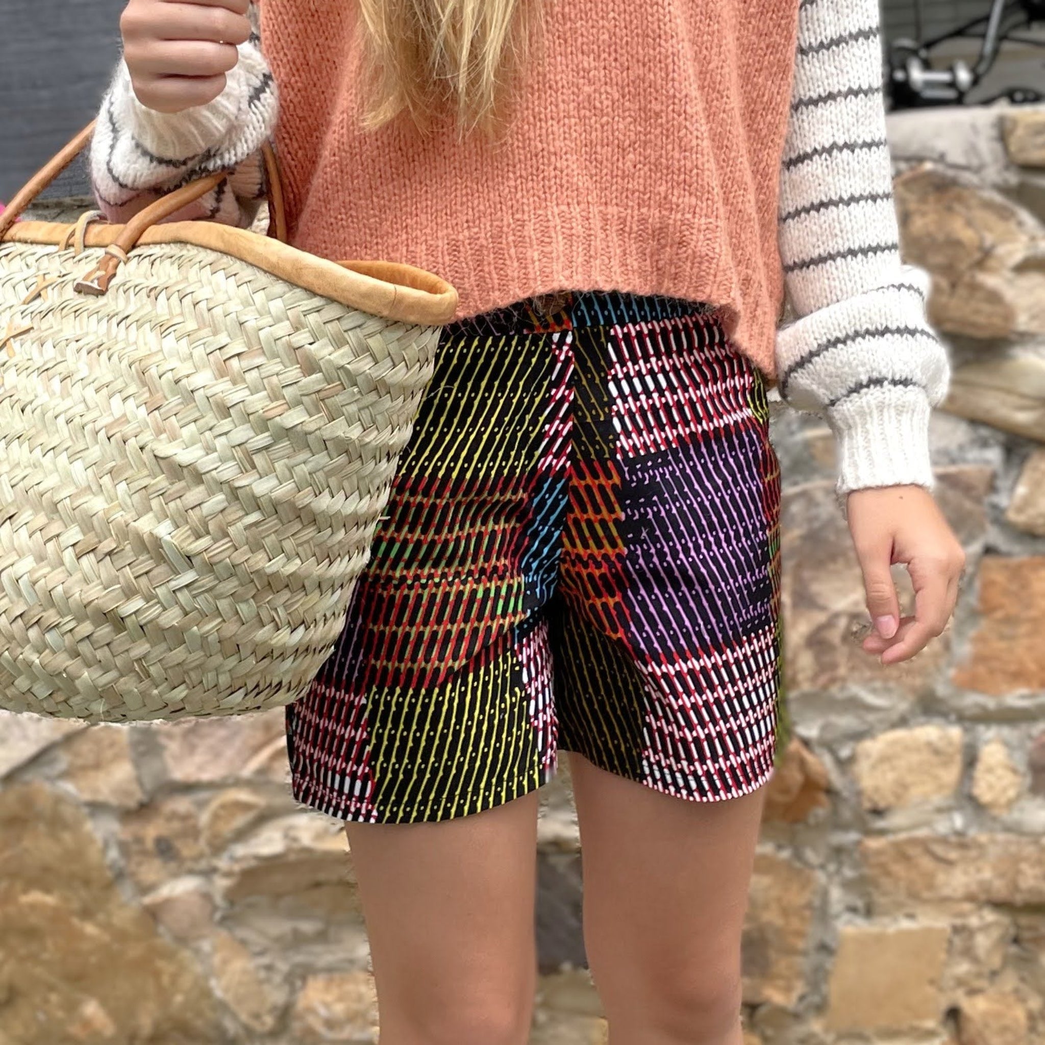 Women's Kitenge Shorts-made in Kenya for a fair trade social enterprise