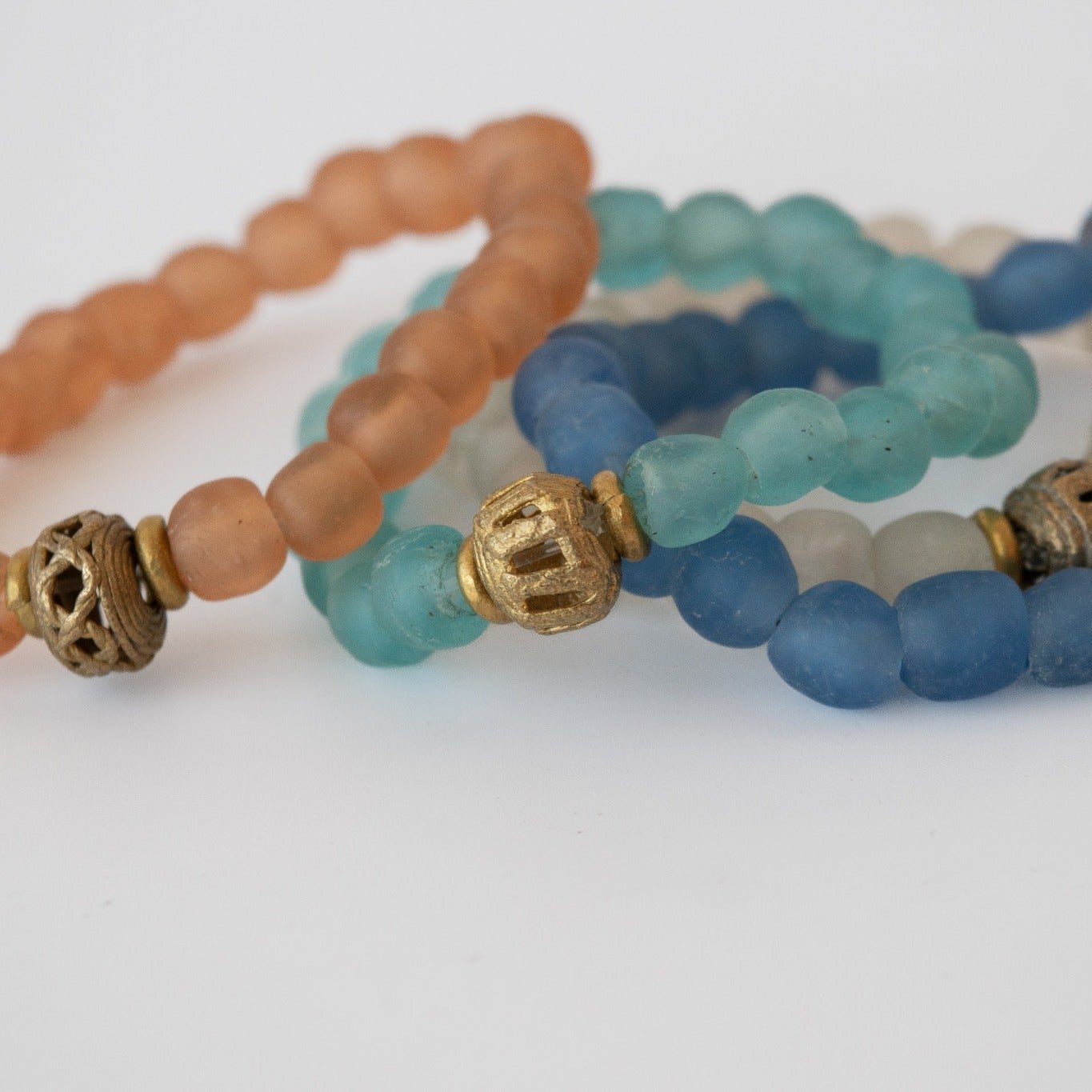 Bottle Bead Brass Bracelet - Kenyan materials and design for a fair trade boutique