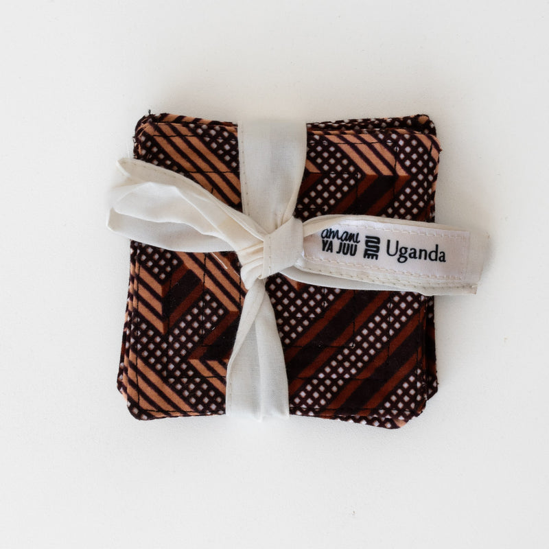 Kitenge Coaster Set - handmade using local kitenge fabric by the women of Amani Uganda for a Fair Trade boutique