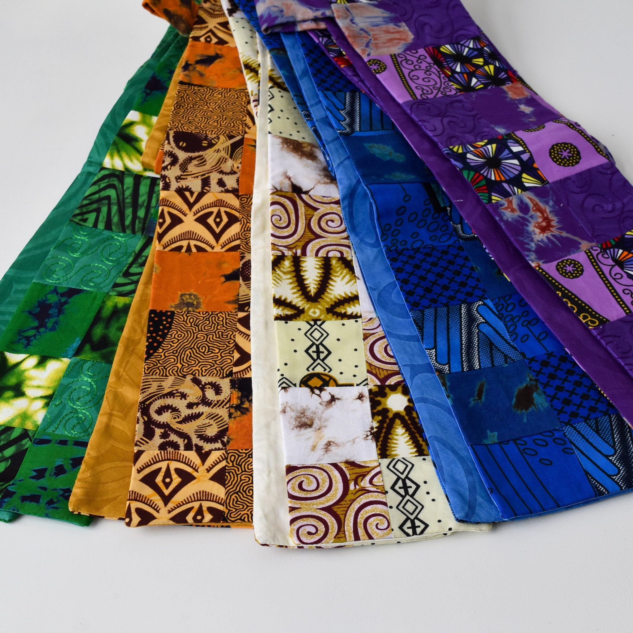 Kitenge Patch Deacon Stole - handmade by the women of Amani using local Kenyan materials for a Fair Trade boutique