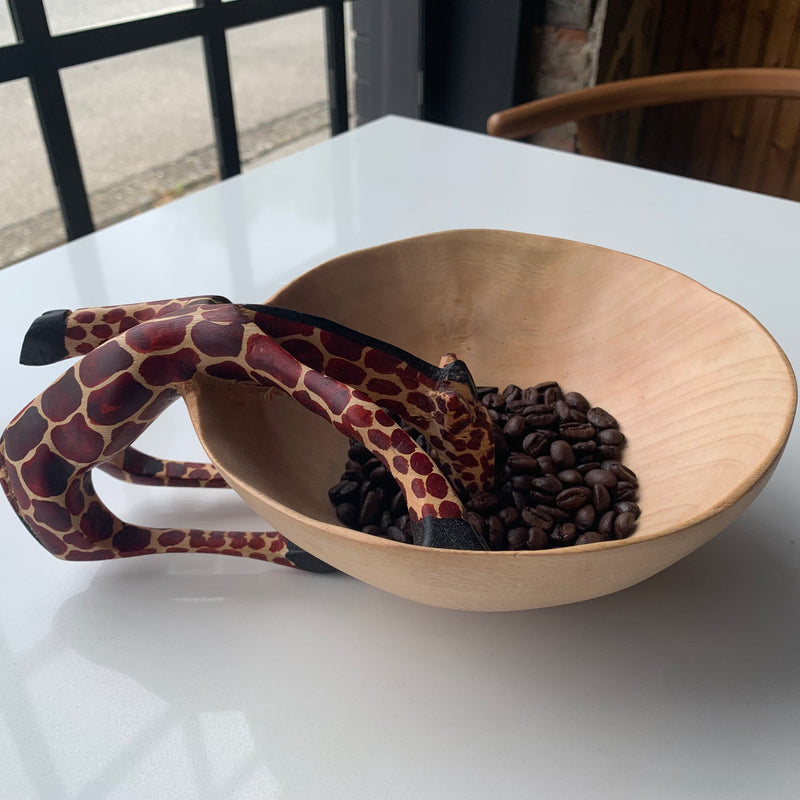 Jacaranda Giraffe Bowl - hand carved by Kenyan artisans for a Fair Trade boutique