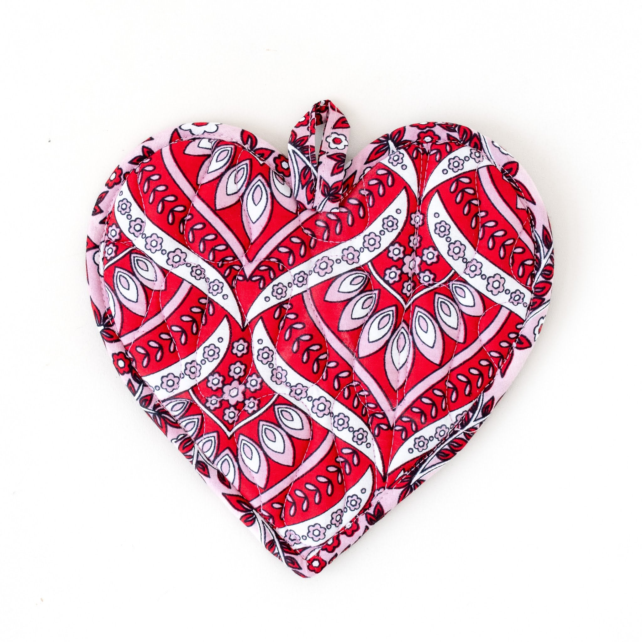 Heart Pocket Hot Pad - handmade with local Kenyan material by the women of Amani for a Fair Trade boutique