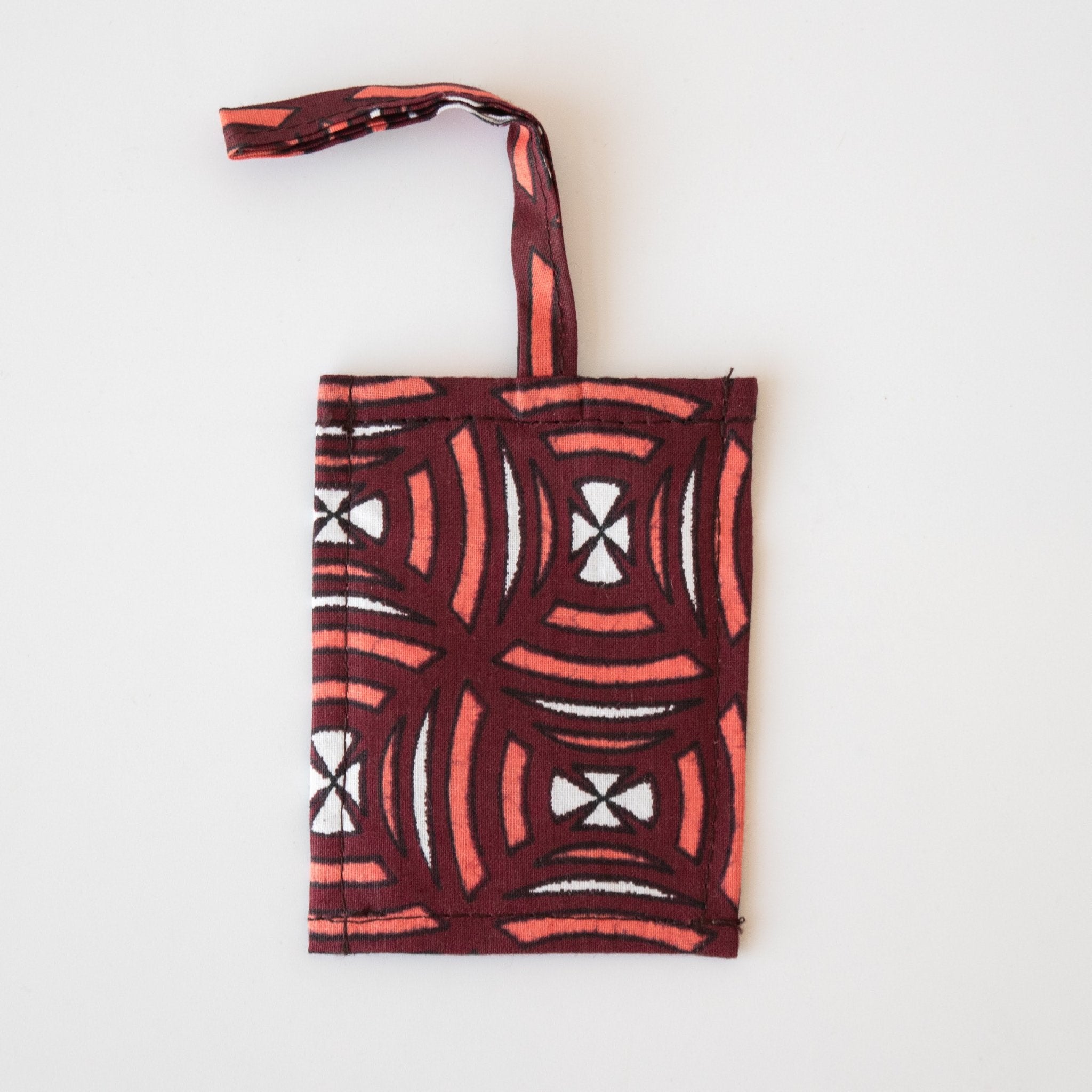 Kanga Luggage Tag - Kenyan materials and design for a fair trade boutique