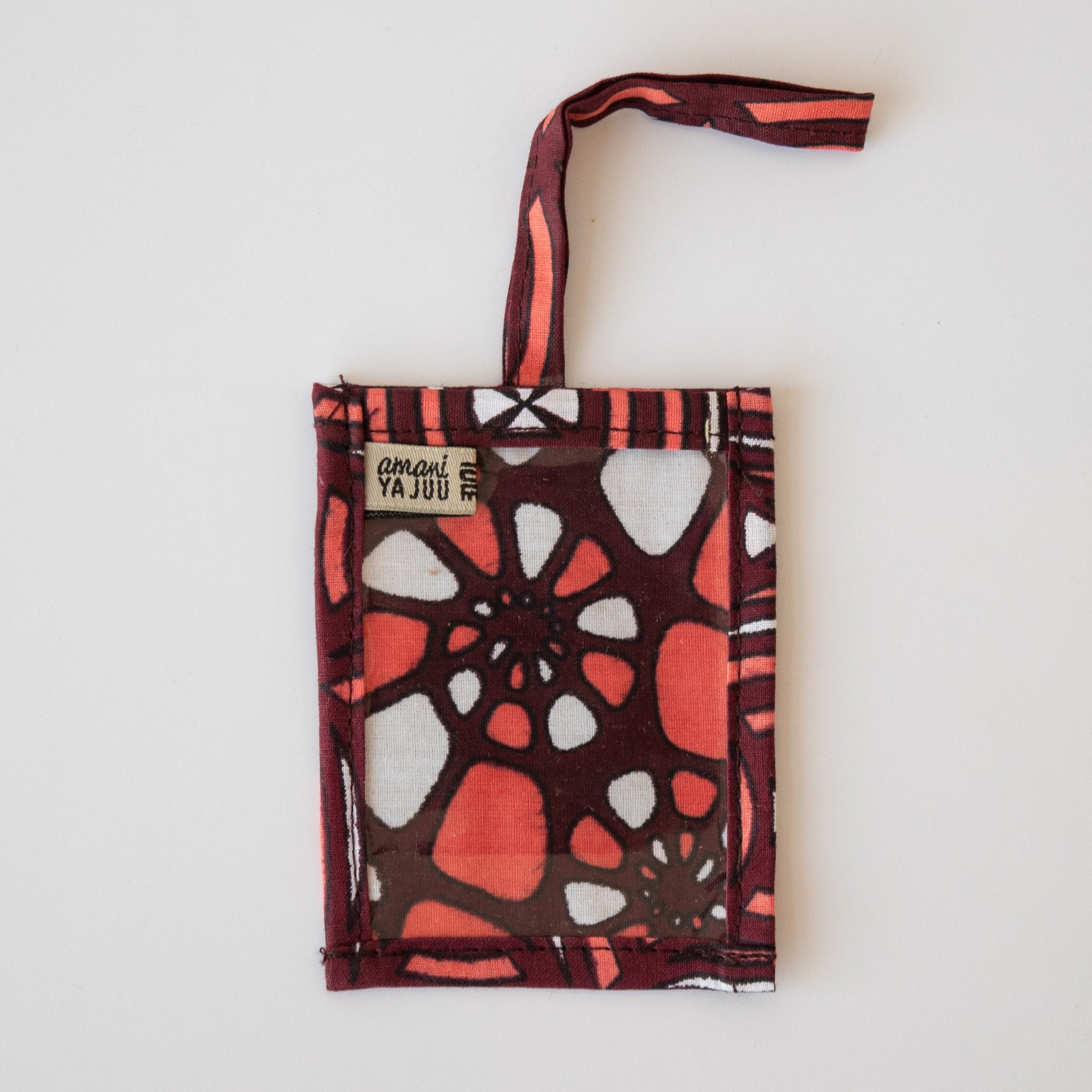 Kanga Luggage Tag - Kenyan materials and design for a fair trade boutique